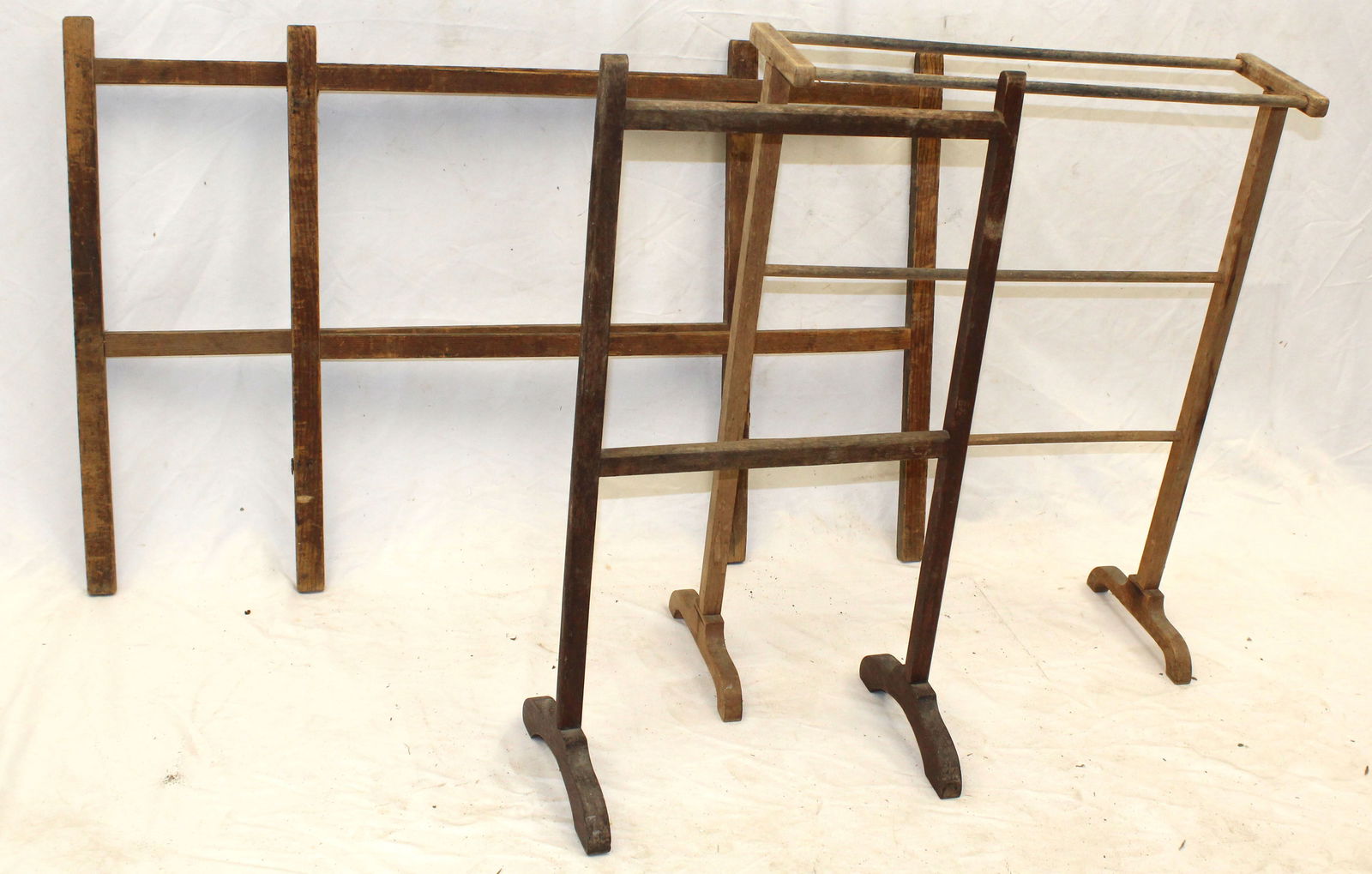 Lot of 4 antique herb/towel racks - 27"x35" (each piece of rack); shoe foot is 31"x17" & other is (1 of 5)