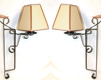 Pr of wall bracket electrified candle sconces