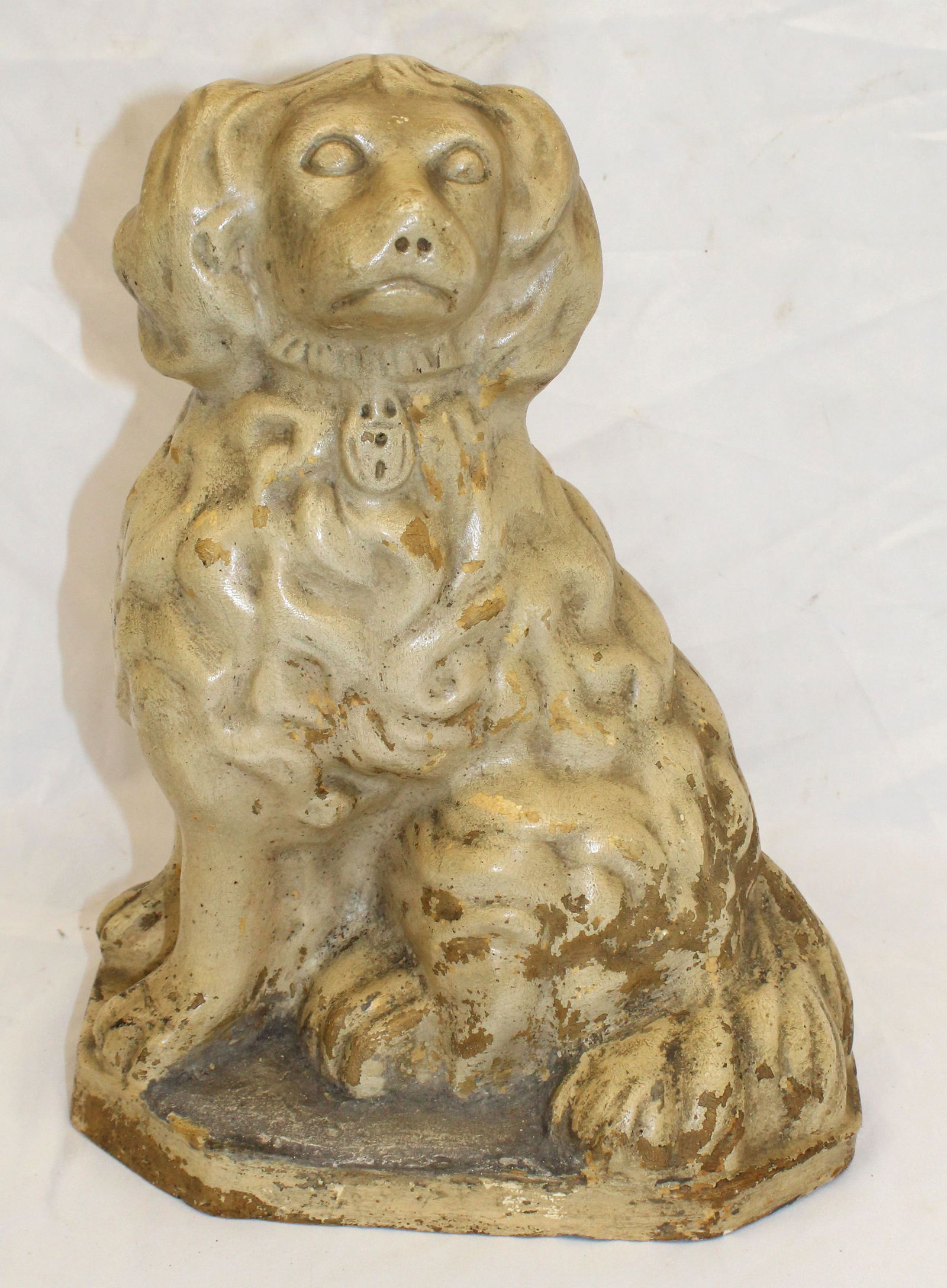 Antique chalkware Spaniel - 8" tall (1 of 4)