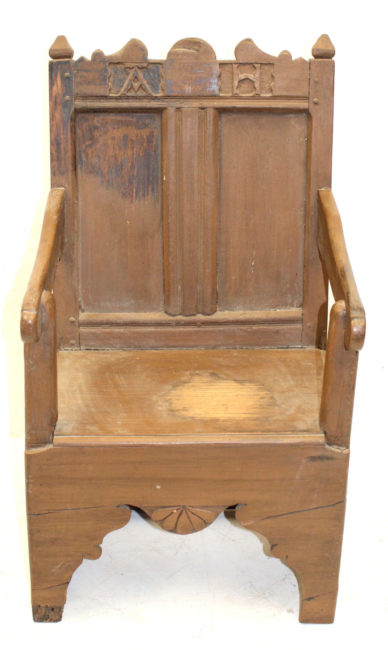 17thC Wainscot chair - as found - 37" tall x 20 1/2" wide x 20" deep - 14" seat height: 17thC Wainscot chair - as found - 37" tall x 20 1/2" wide x 20" deep - 14" seat height