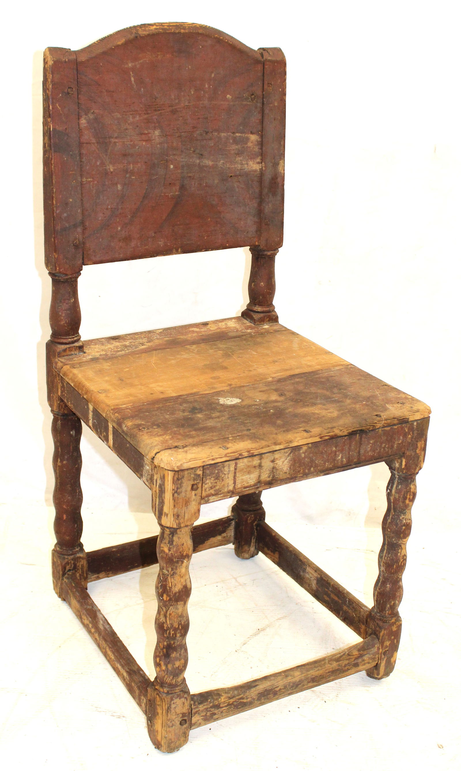late 17th/early 18thC bar stool/chair - 35" tall x 17"x16": late 17th/early 18thC bar stool/chair - 35" tall x 17"x16"