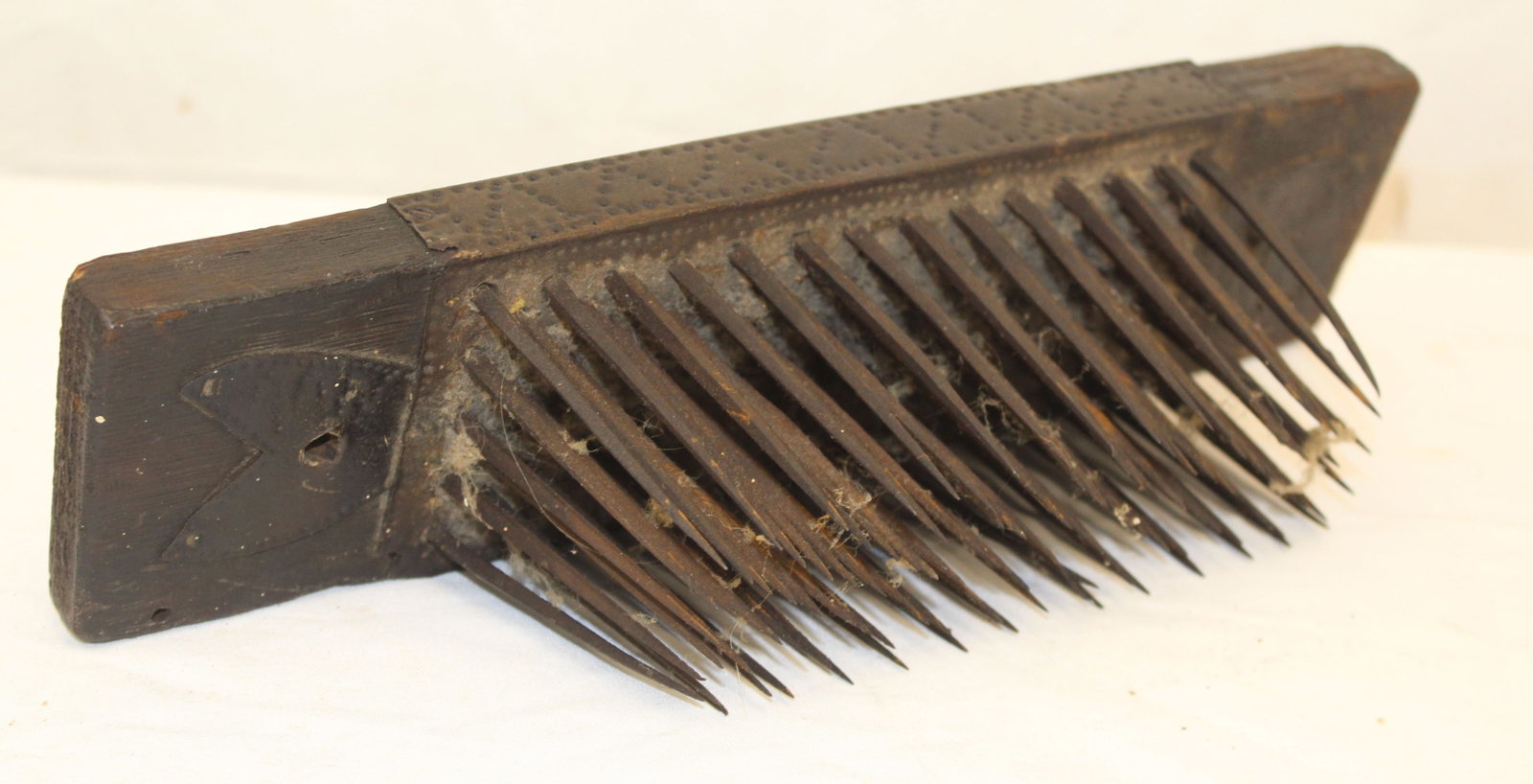 Late 17th/ Early 18thC carved hetchel - 12" long x 2 1/2" wide: Late 17th/ Early 18thC carved hetchel - 12" long x 2 1/2" wide