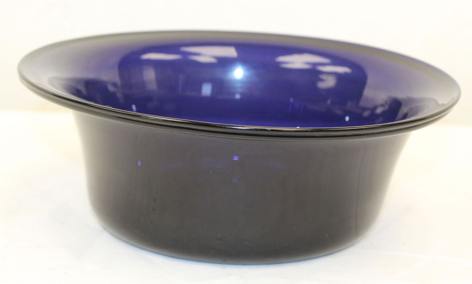 Early cobalt glass bowl - 4 1/2" tall x 9 1/2" diam (1 of 5)