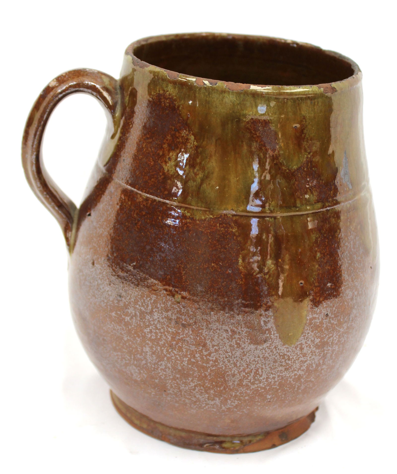 Antique redware pitcher - 7 1/2" tall (1 of 6)