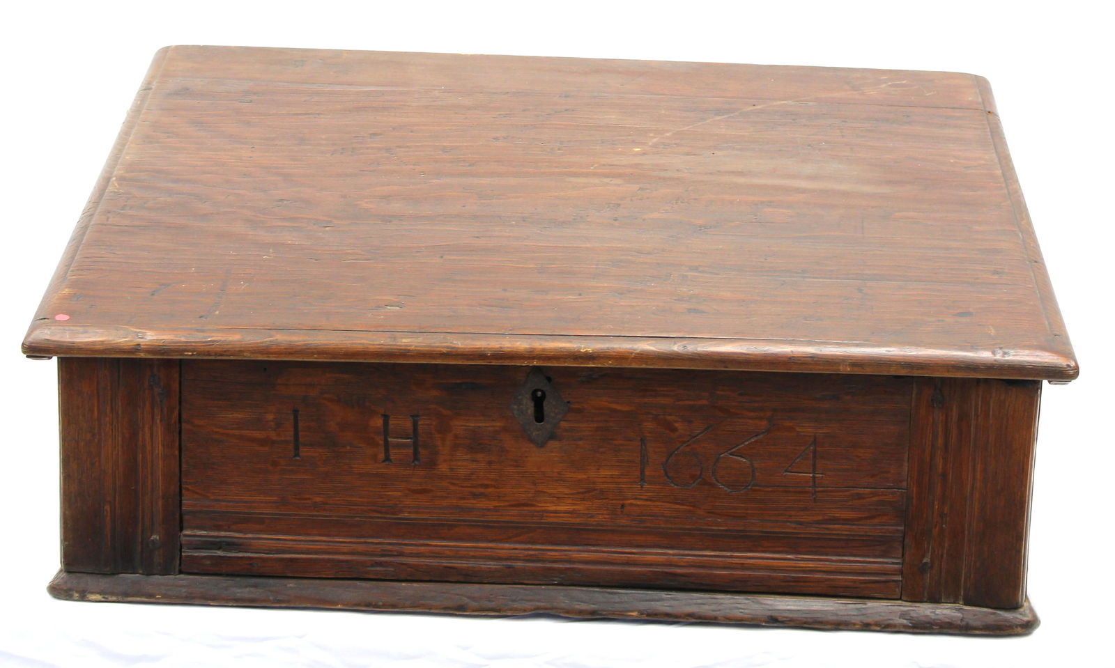 17thC mixed woods carved slant lid desk/box - 11 1/2" tall x 26 1/2"x18" (1 of 12)