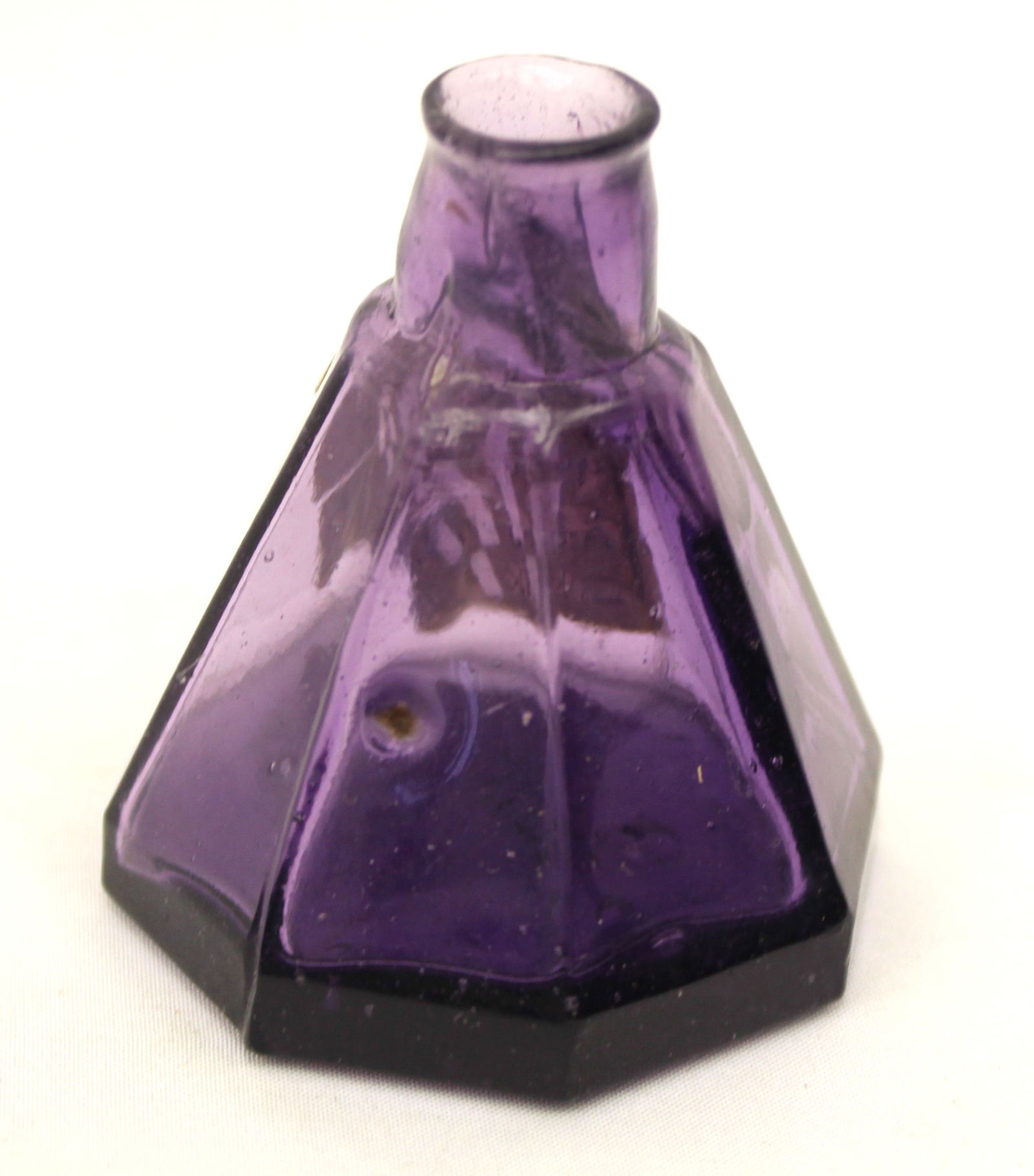 Early amethyst glass umbrella ink - 2 3/4" tall (1 of 4)