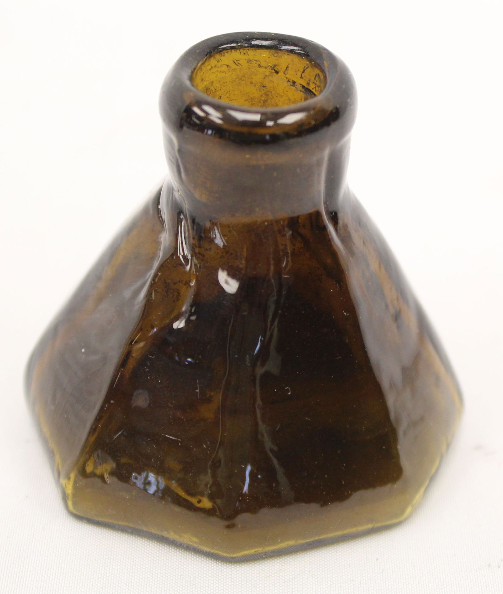 Early amber glass umbrella ink - 2 1/4" tall (1 of 4)