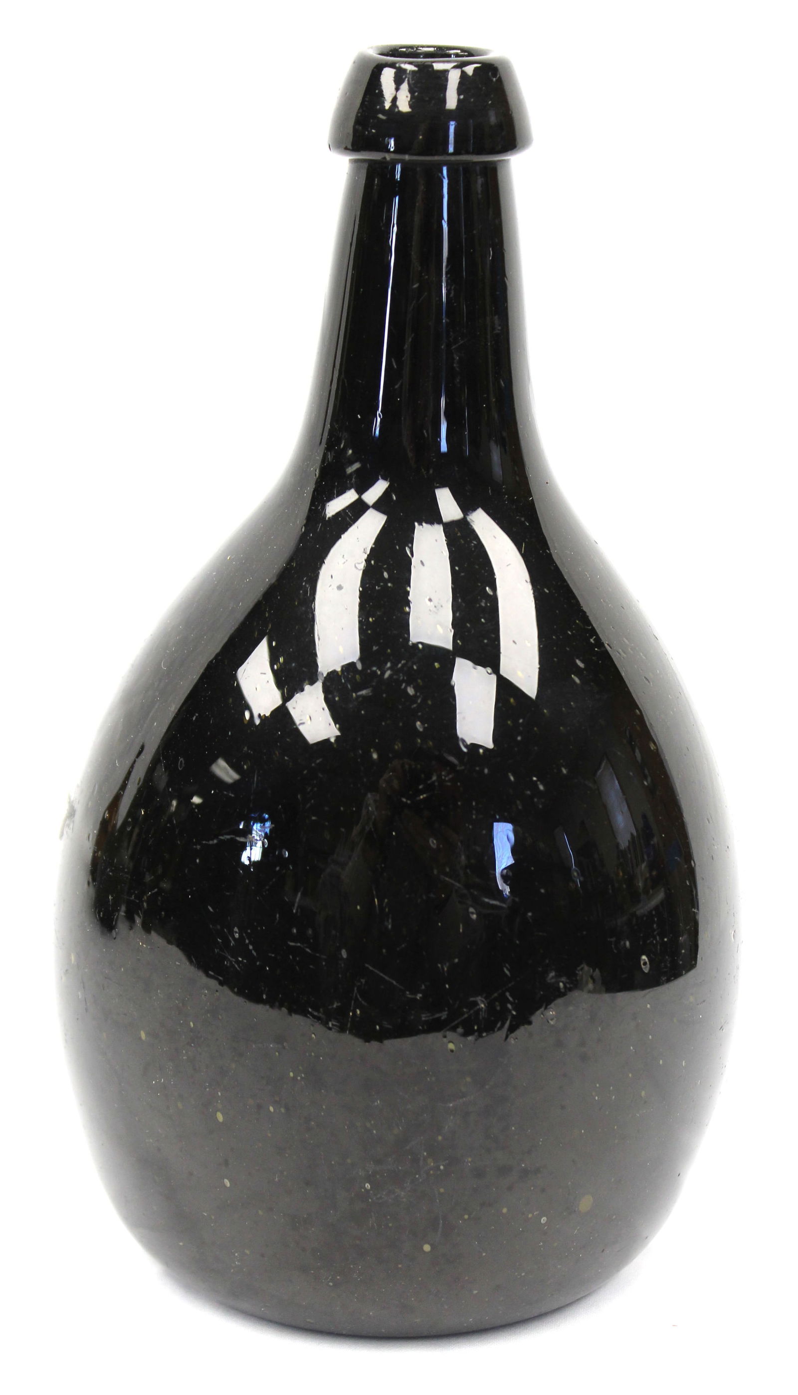 Early deep amber glass bottle - 9" tall (1 of 5)