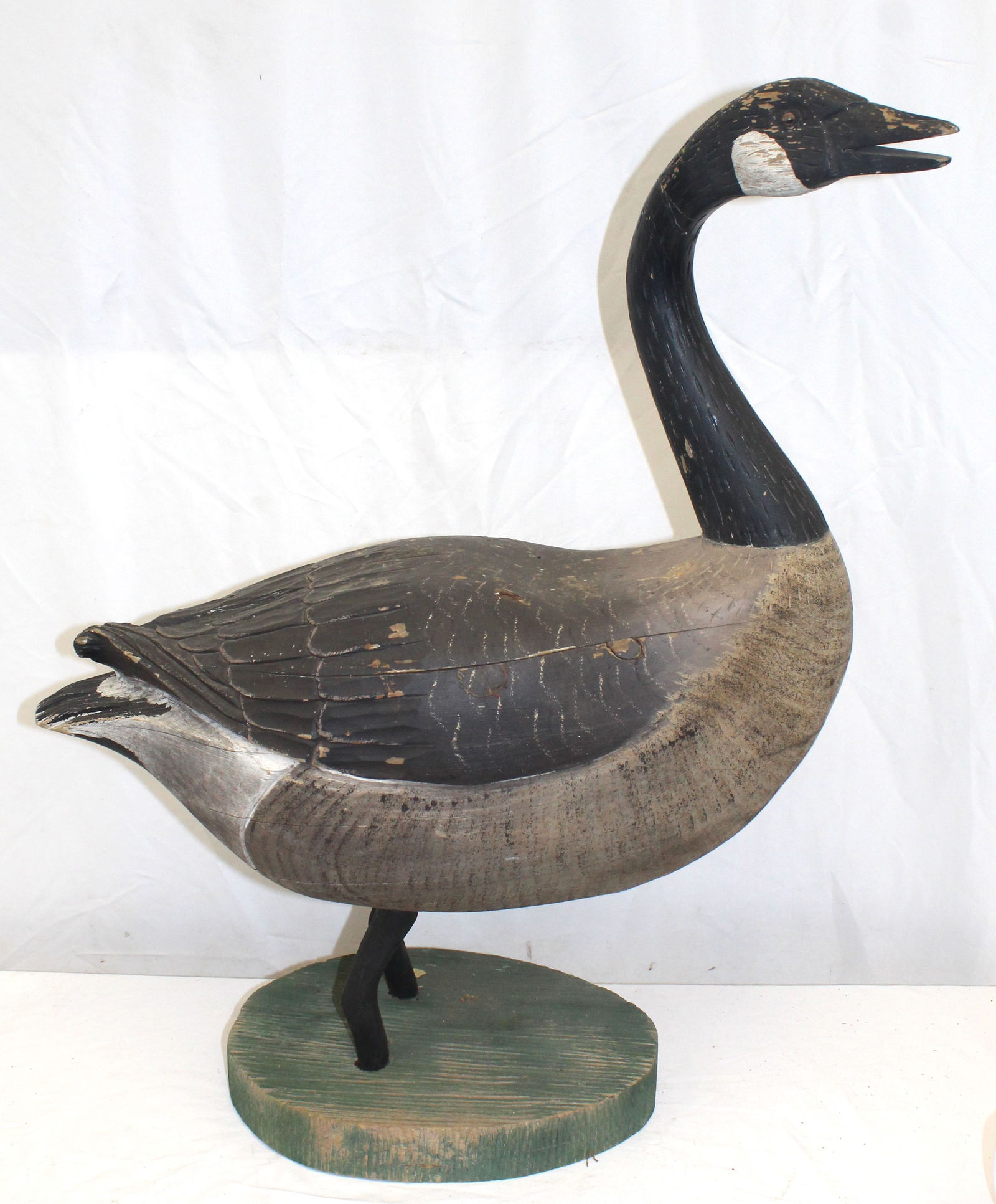 Vintage carved wooden & painted Canada Goose decoy - 27 1/2" tall x 24" wide (1 of 7)