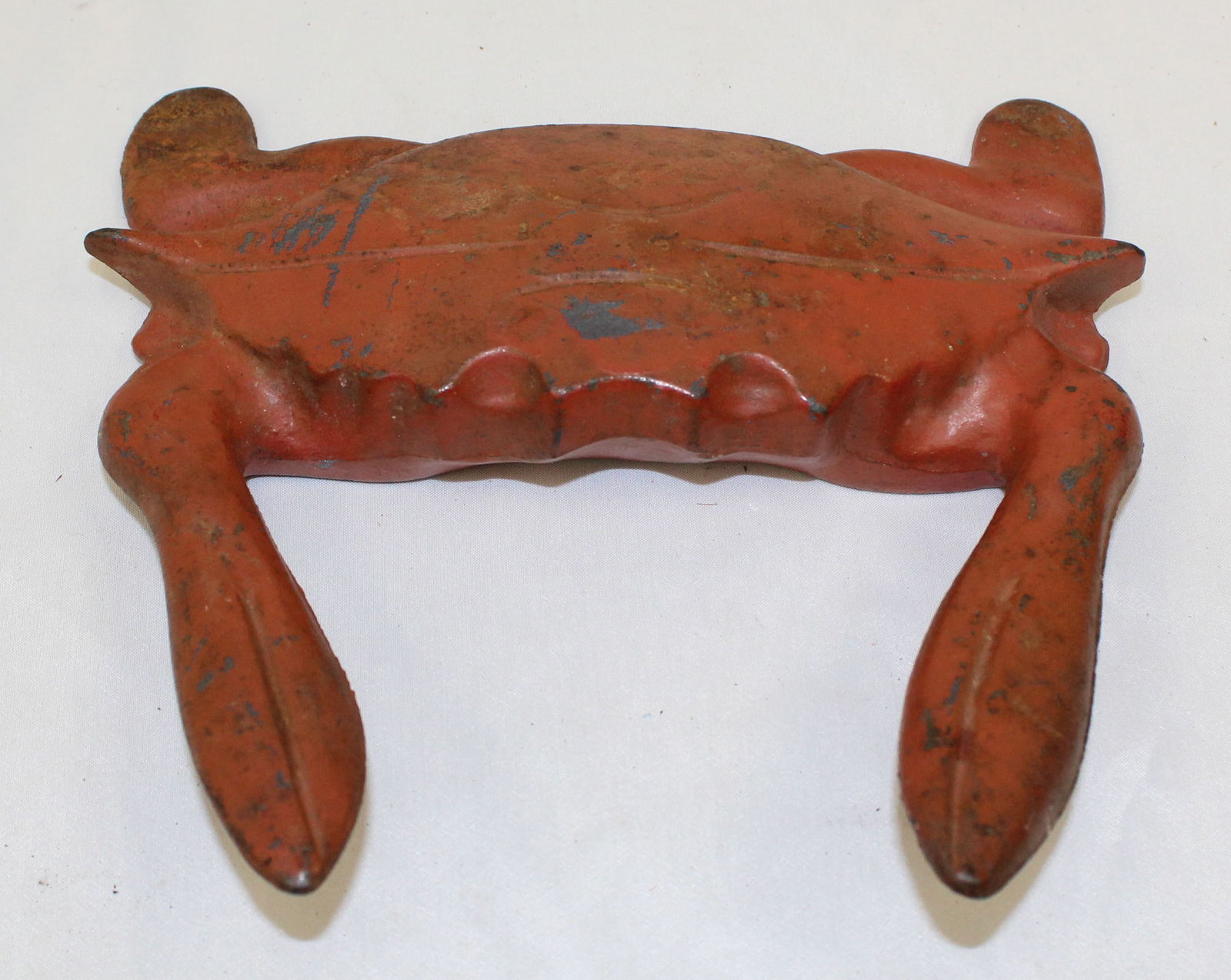 Cast iron figural crab in red paint - 2" tall x 7"x7 1/2" wide (1 of 4)