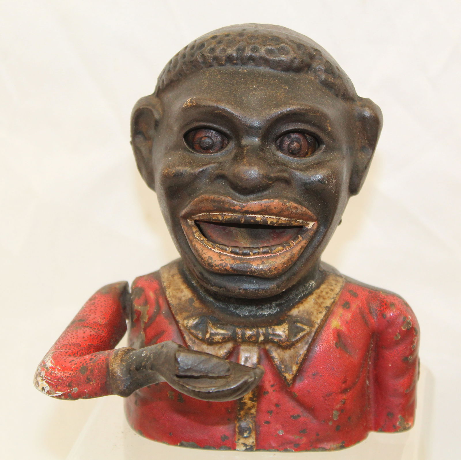 Antique cast iron painted mechanical bank - 6 1/2" tall x 5 1/2" (1 of 4)