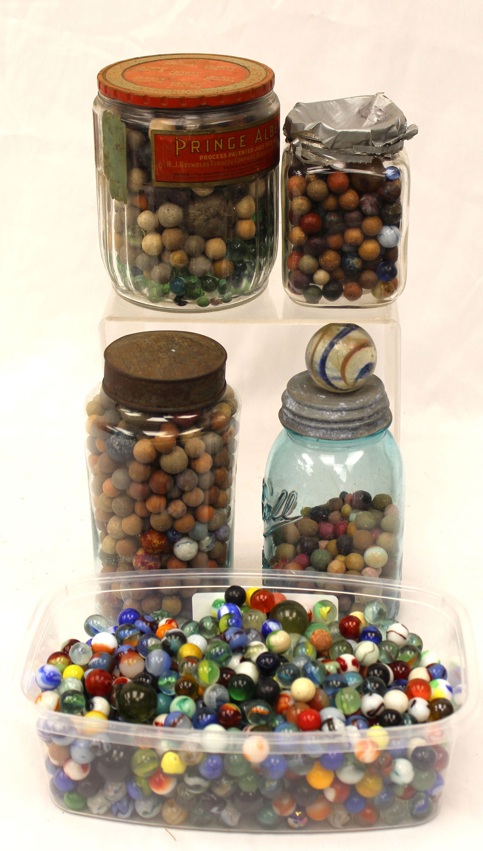Large lot of marbles - 5"-9" tall jars (1 of 7)