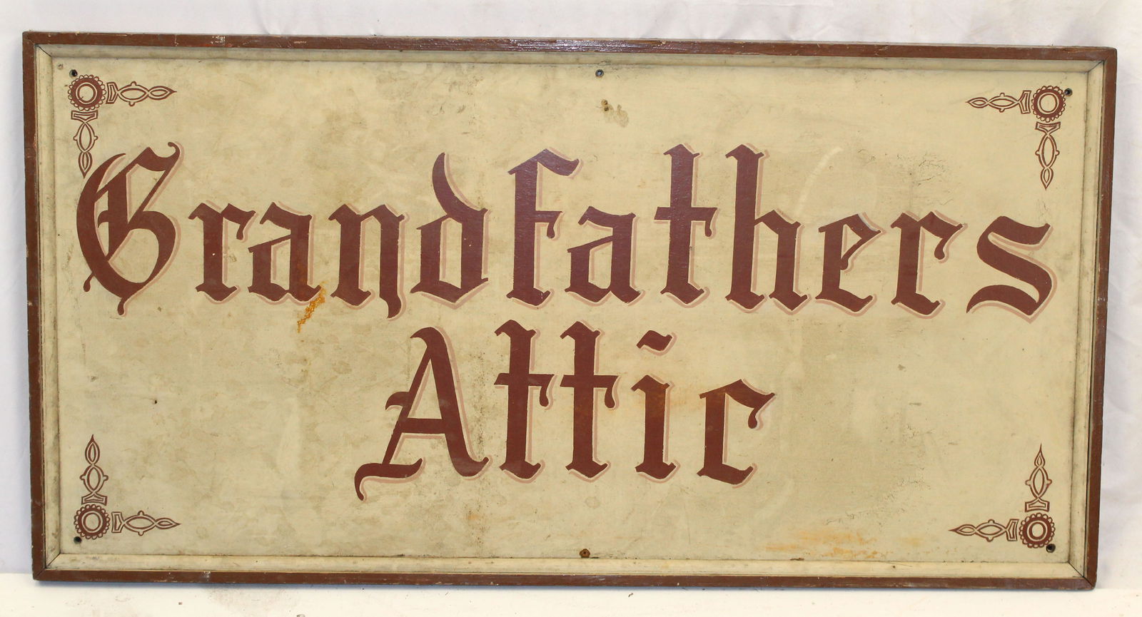 Antique wooden painted sign "Grandfather's Attic" - 29"x46": Antique wooden painted sign "Grandfather's Attic" - 29"x46"
