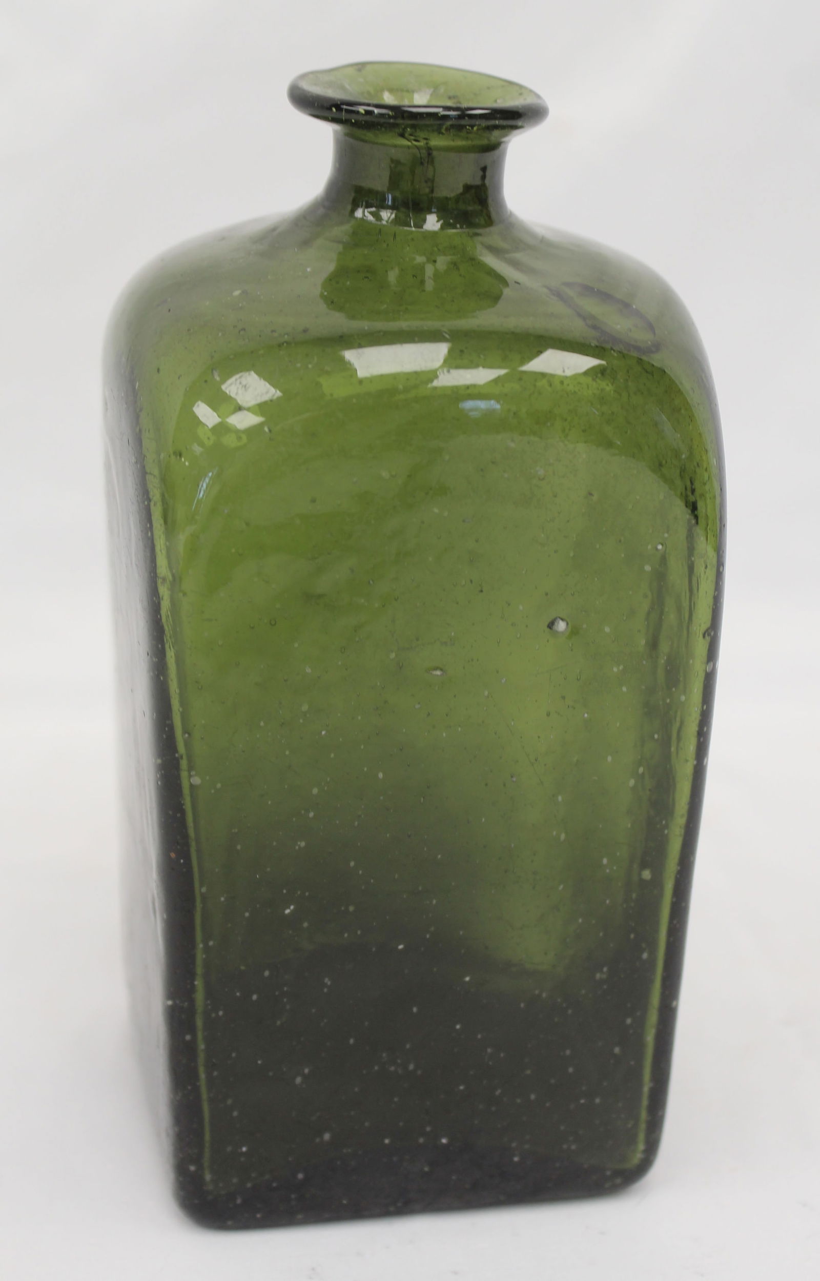 Early green glass gin bottle - 7" tall (1 of 5)