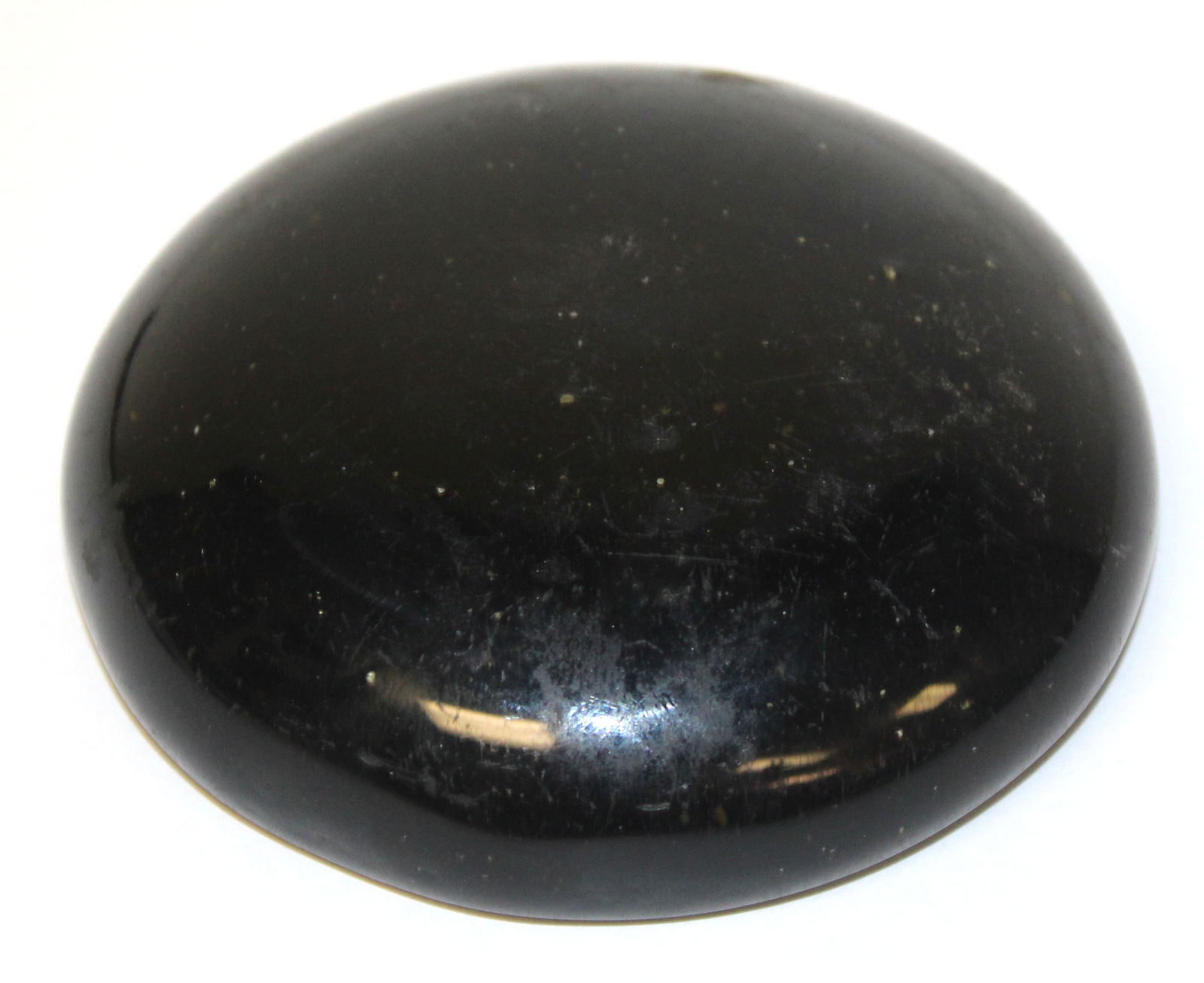 Early deep amber/black glass paperweight - 4 1/2" diam (1 of 4)