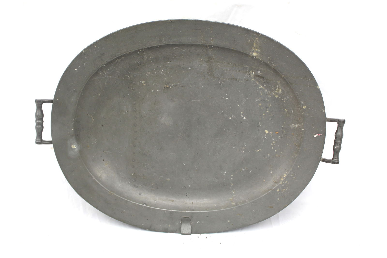 Antique pewter chafing platter - 26"x18" (1 of 5)