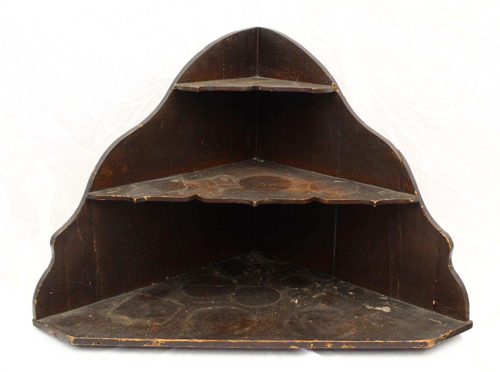 Antique hanging corner shelf - 21" tall x 27" wide x 20" deep: Antique hanging corner shelf - 21" tall x 27" wide x 20" deep