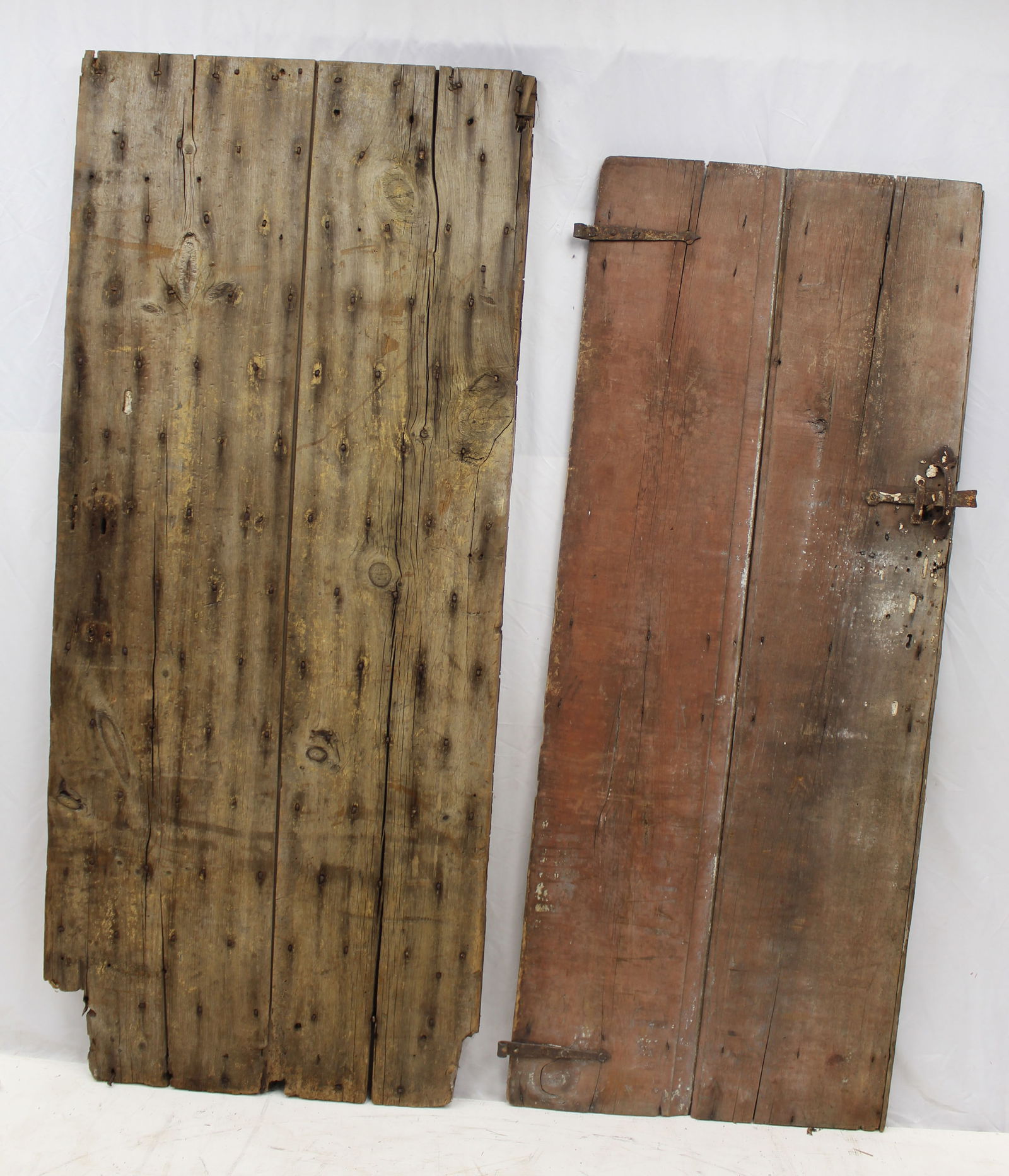 Lot of 2 early American doors - 72" tall x 32 1/2" wide & 69" tall x 27 1/2" wide (1 of 10)