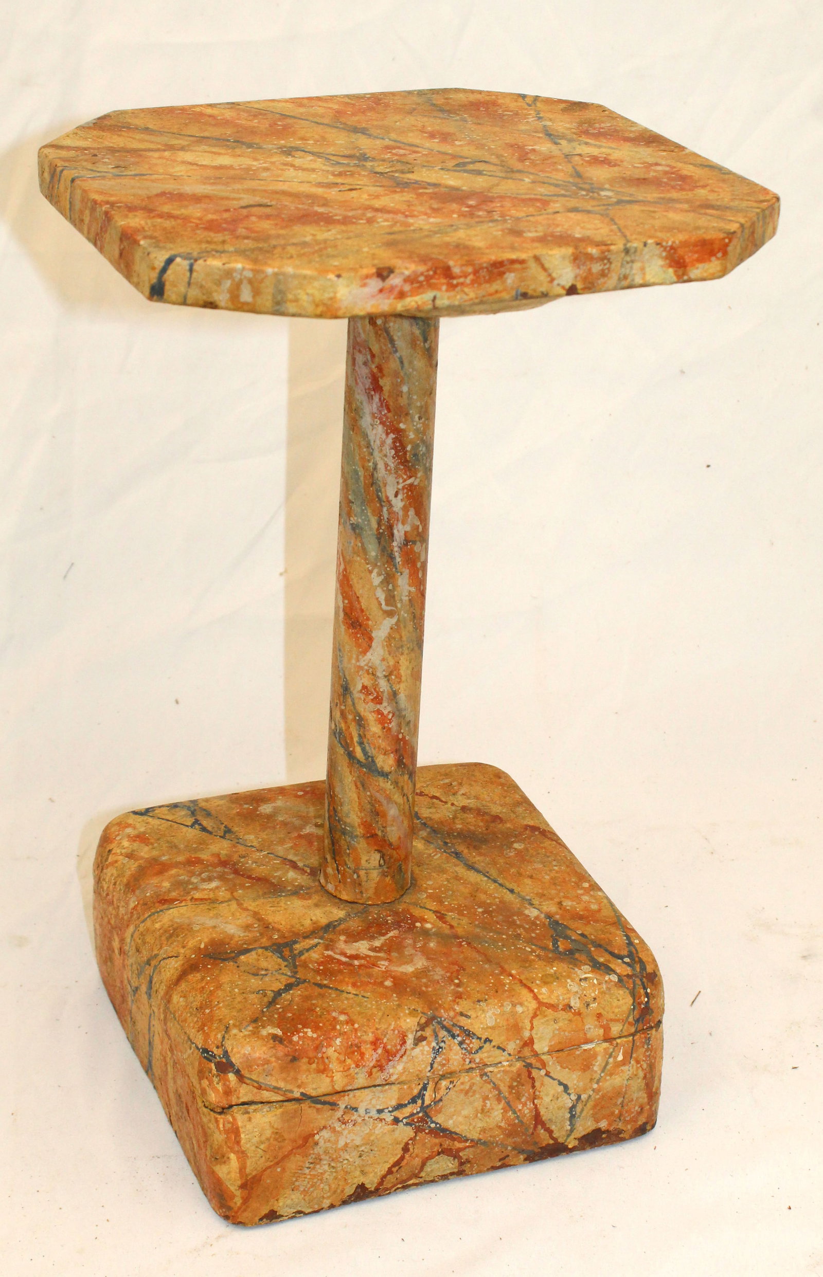19thC paint dec tidy - 16" tall x 10"x9 1/2" top: 19thC paint dec tidy - 16" tall x 10"x9 1/2" top
