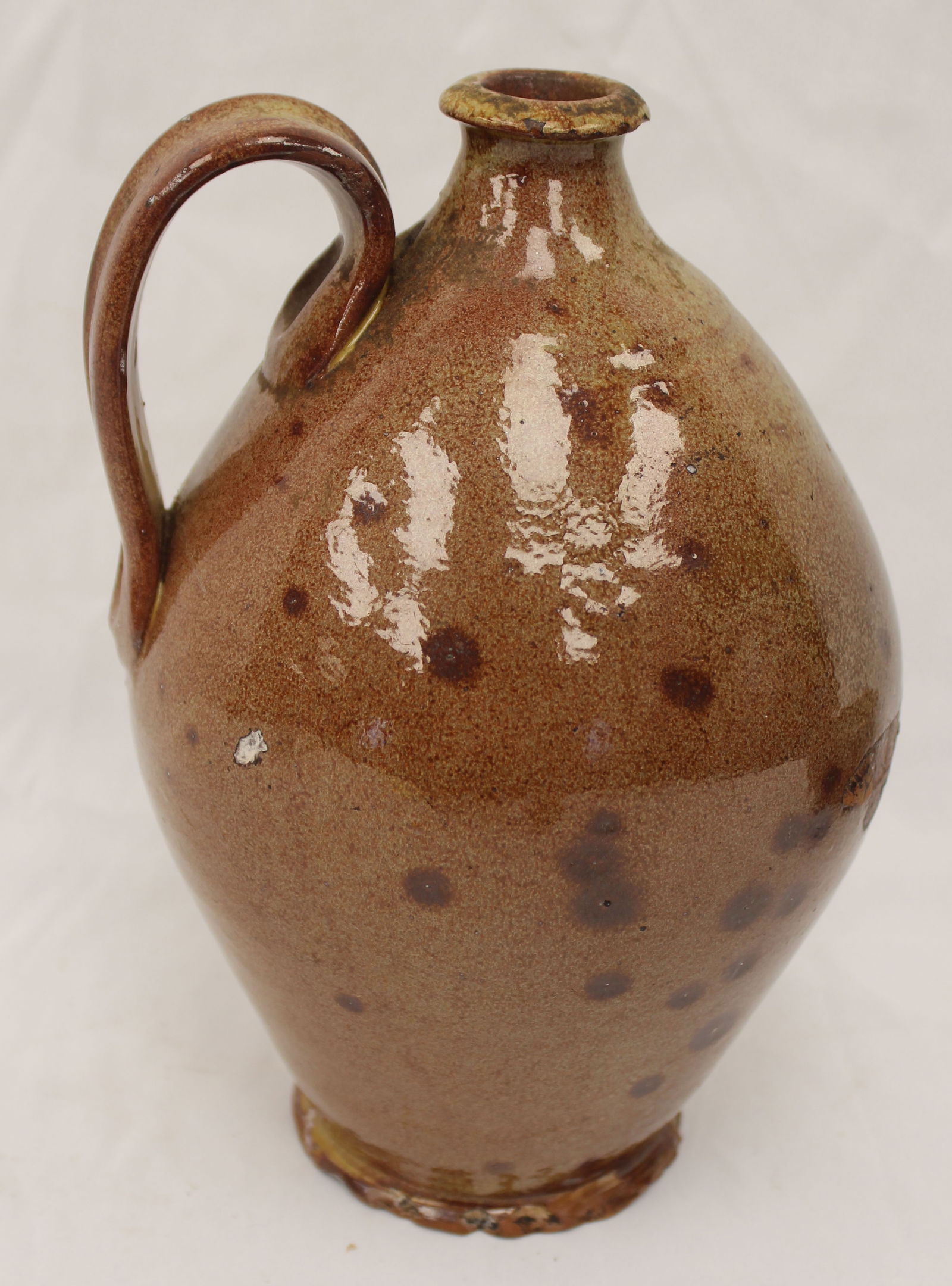 Antique redware ovoid jug - 8 3/4" tall (1 of 5)