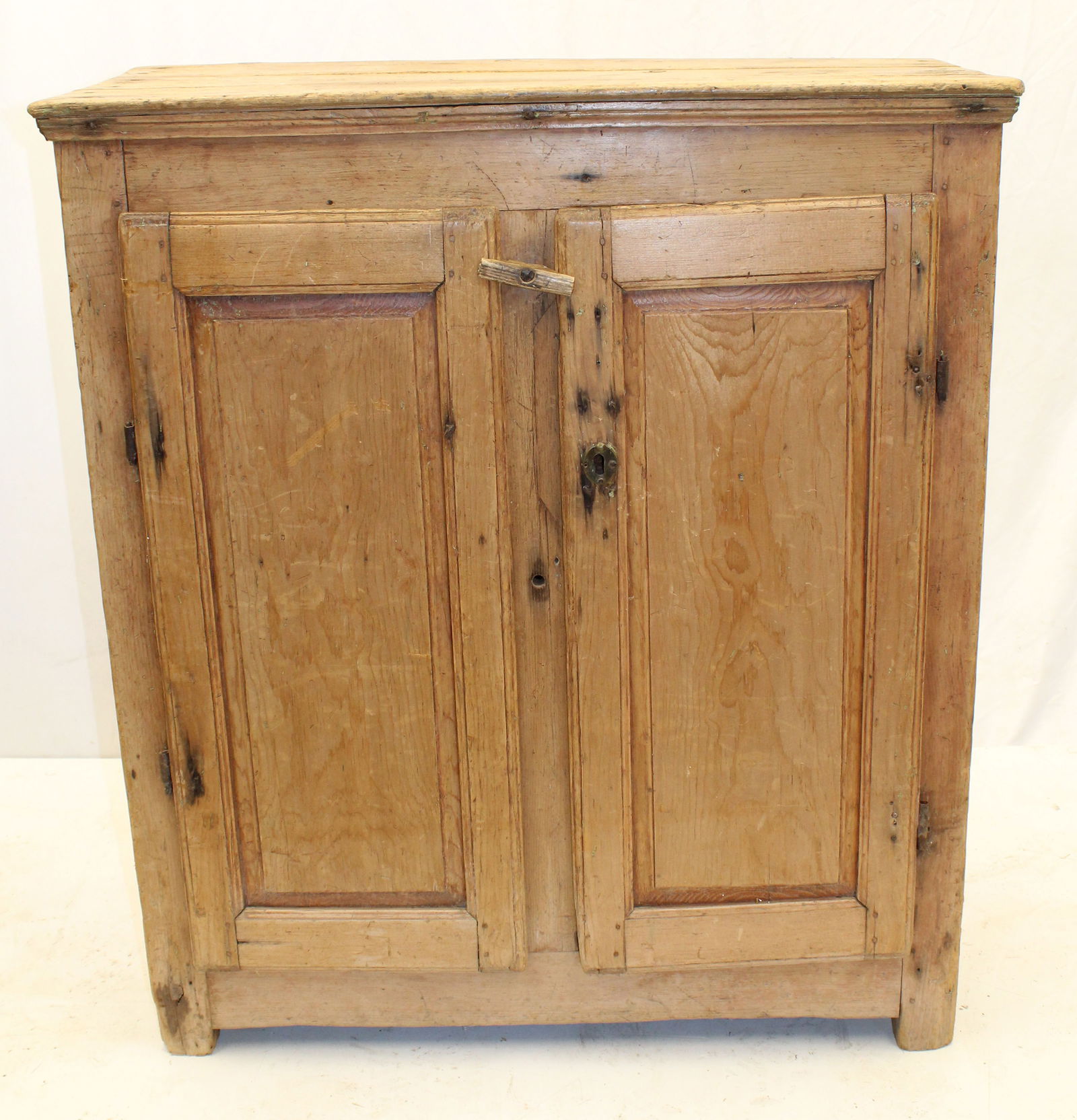 19thC 2 door cupboard - 40" tall x 35" wide x 15 1/2" deep (1 of 7)