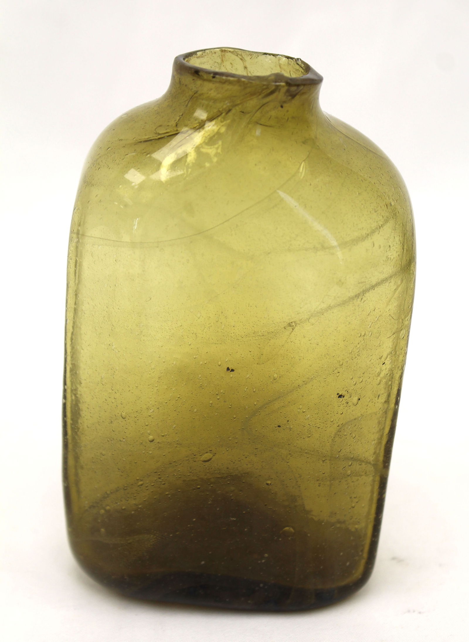 Early green glass bottle - 5" tall (1 of 6)