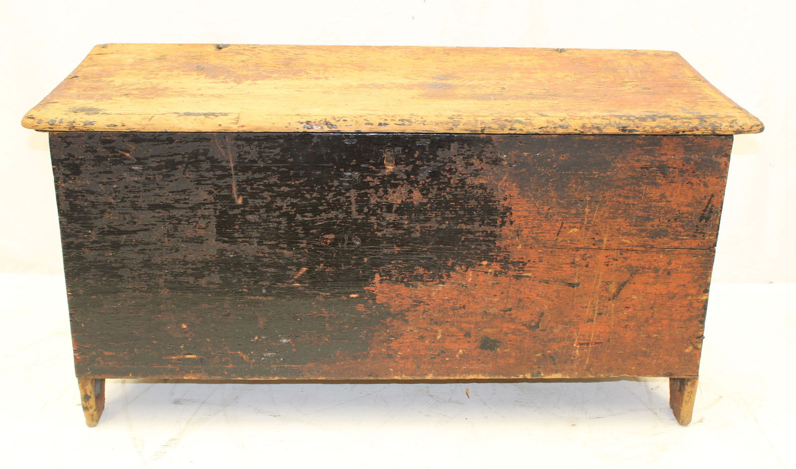 18thC blanket chest - as found paint history - 23 1/2" tall x 46" wide x 19" deep (1 of 8)