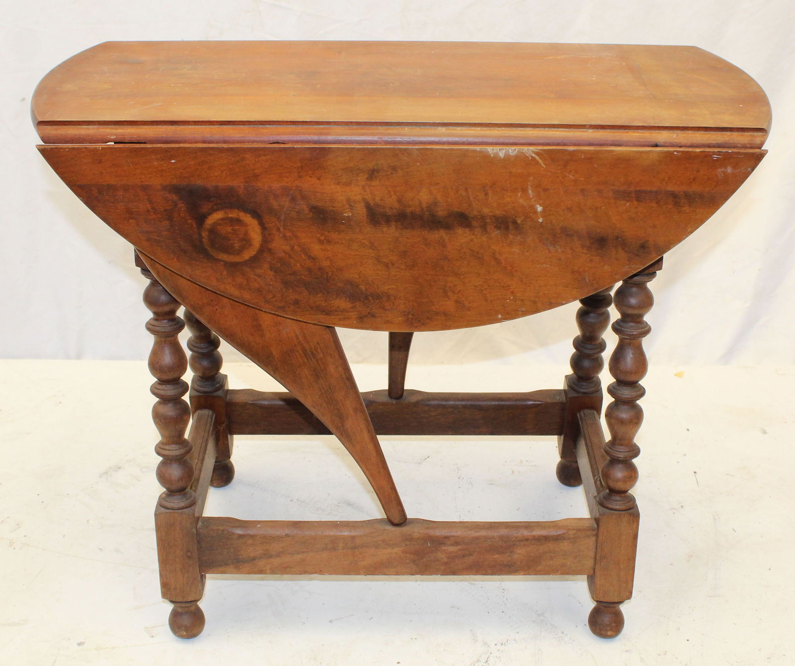 Vintage antique style diminutive butterfly table24" tall x 29" wide x 12" deep w 7 3/4" leaves (1 of 6)