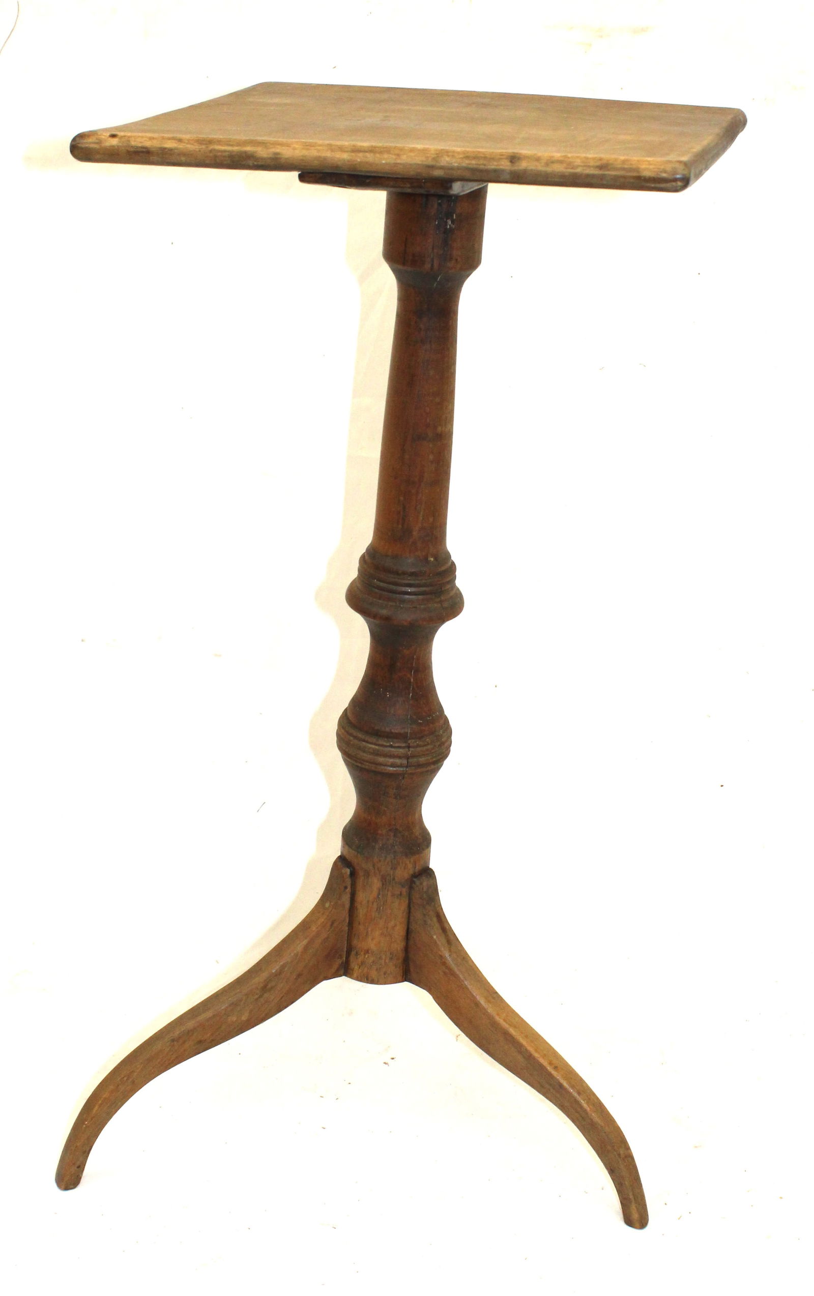 late 18th/early 19thC spider leg candlestand - 26 1/2" tall x 12 1/2"x11 3/4" top (1 of 7)