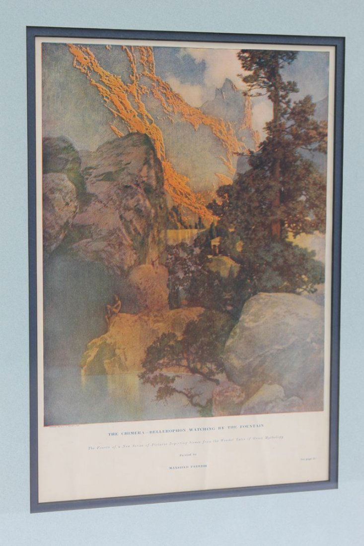fine Maxfield Parrish print "The Chimera" or: fine Maxfield Parrish print "The Chimera" or "Bellerophon" - 14"x9 1/2" image sight size