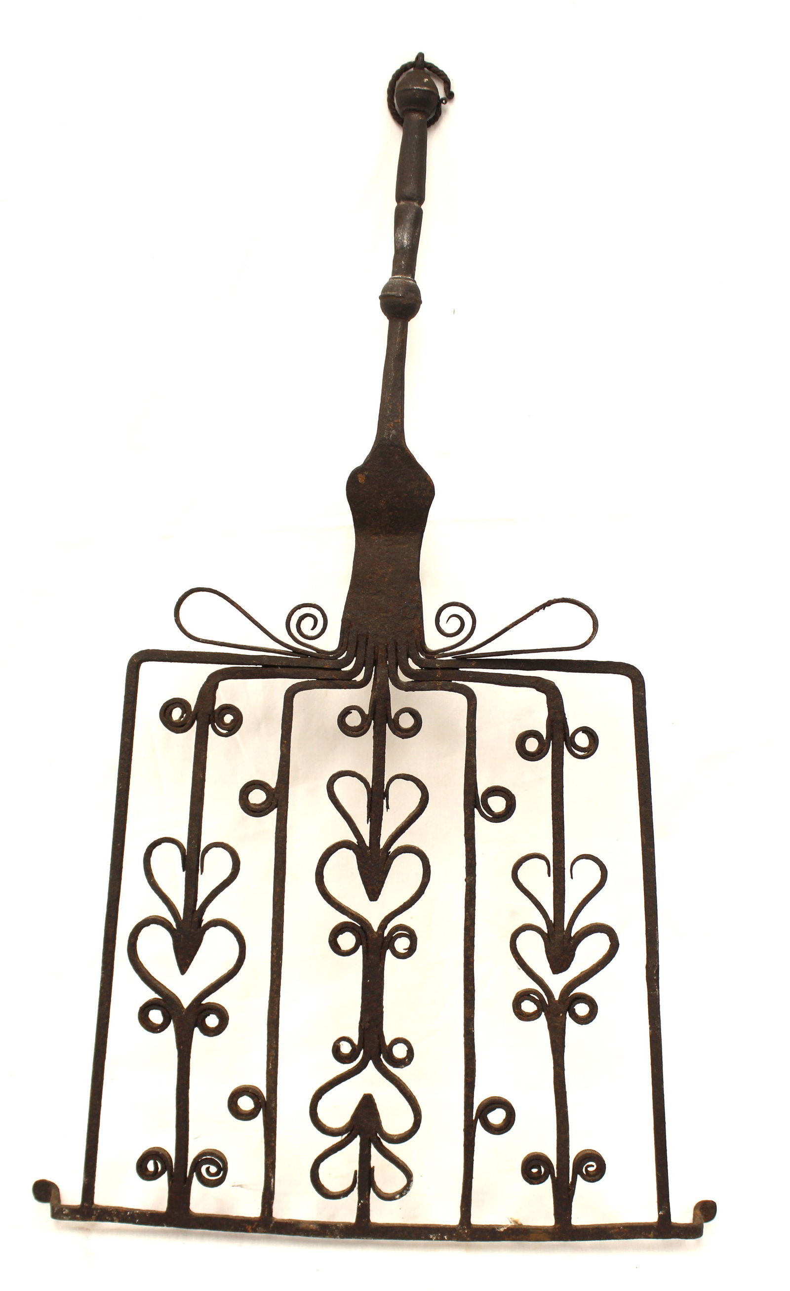 Large iron trivet w heart motif - 30 1/2" tall x 18" wide (1 of 6)