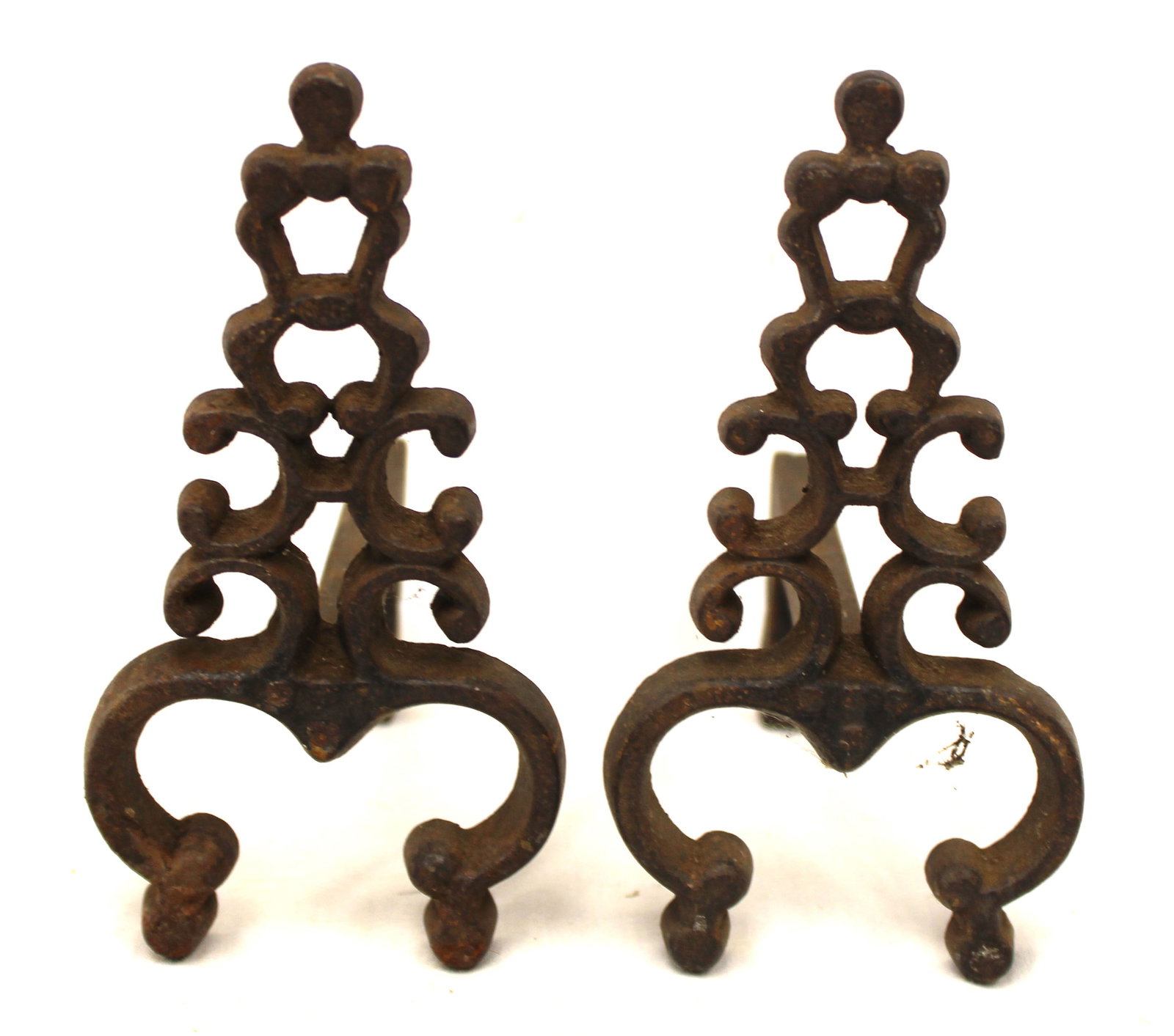 Pr of miniature tree form andirons - 4 1/2" tall (1 of 5)