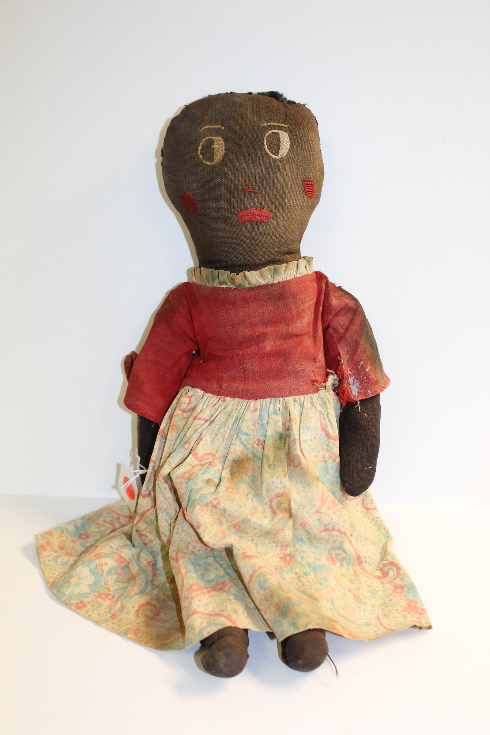 Antique African American female rag doll - 18" tall (1 of 8)
