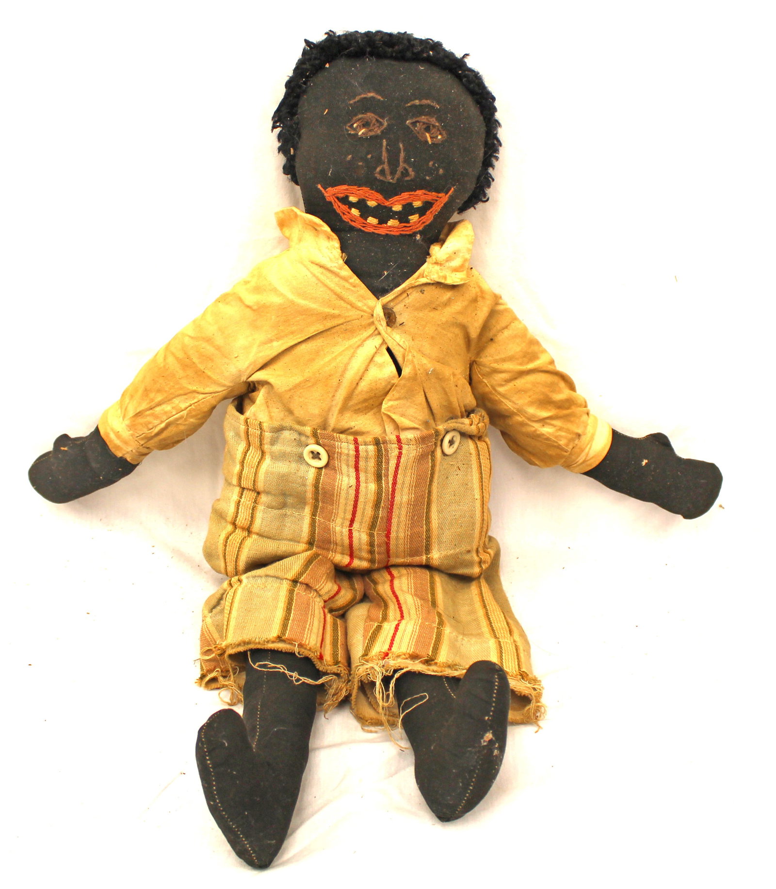 Vintage African American male rag doll - 21" tall (1 of 8)