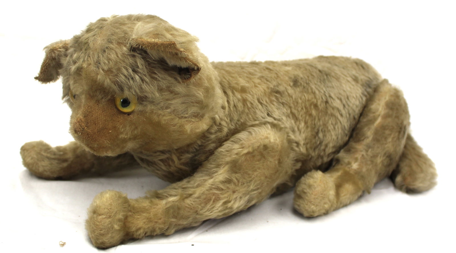 Large very early Steiff cat w orig button in ear - 23" long (1 of 9)