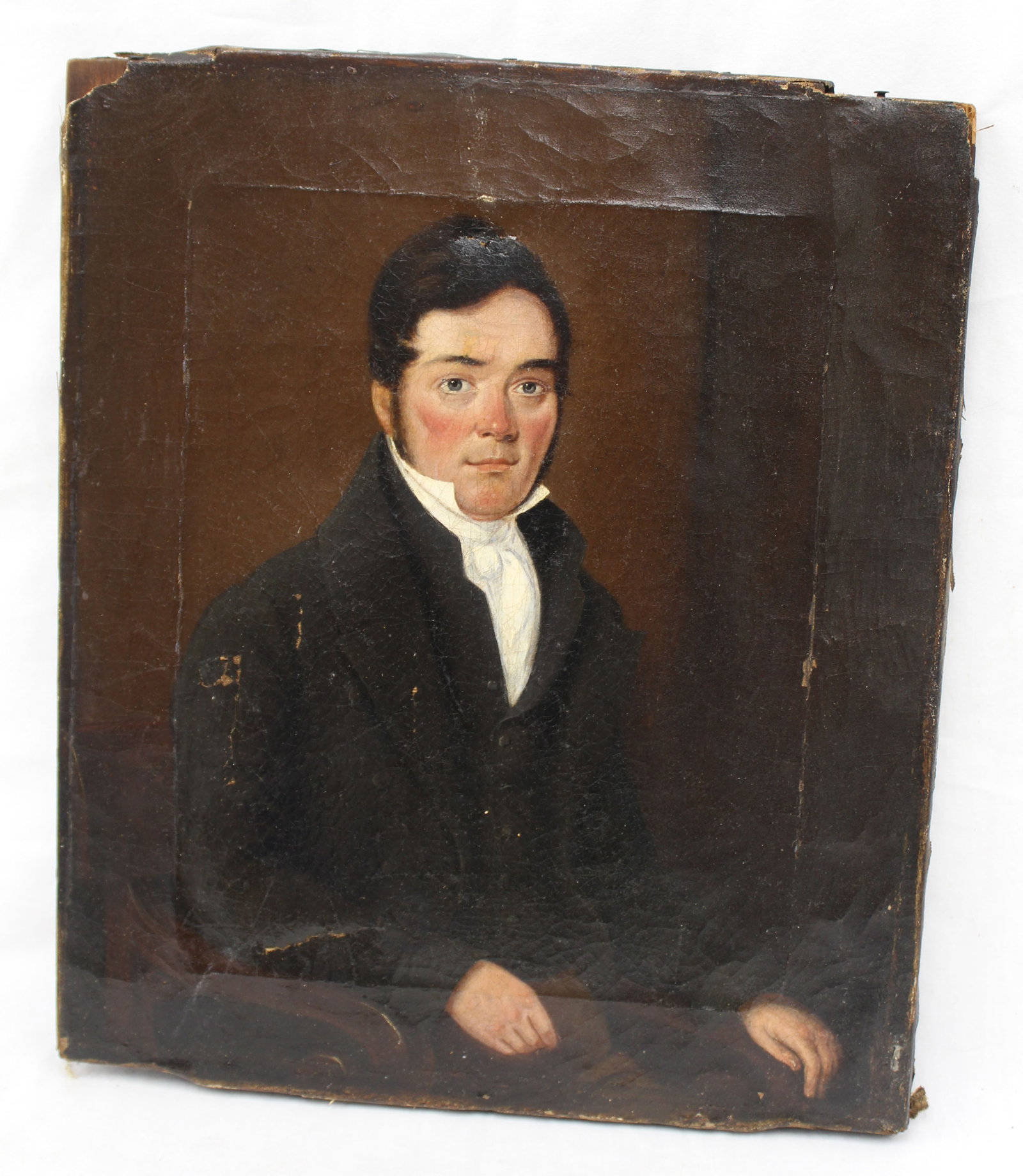 Antique o/c portrait of a gentleman - unframed - 14 1/2"x12" (1 of 5)