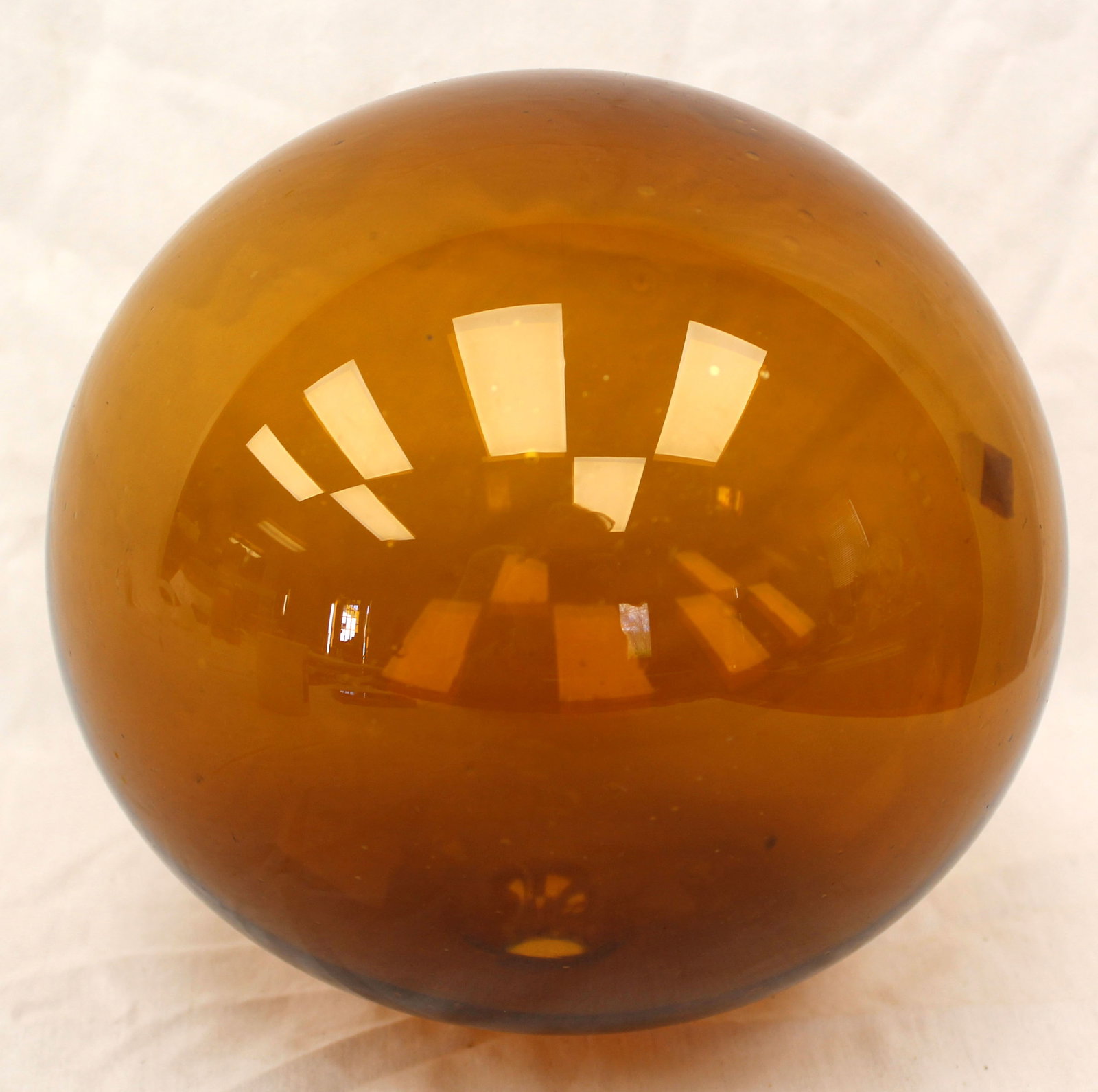 Early amber glass witch's ball - 8 1/2" diam (1 of 4)