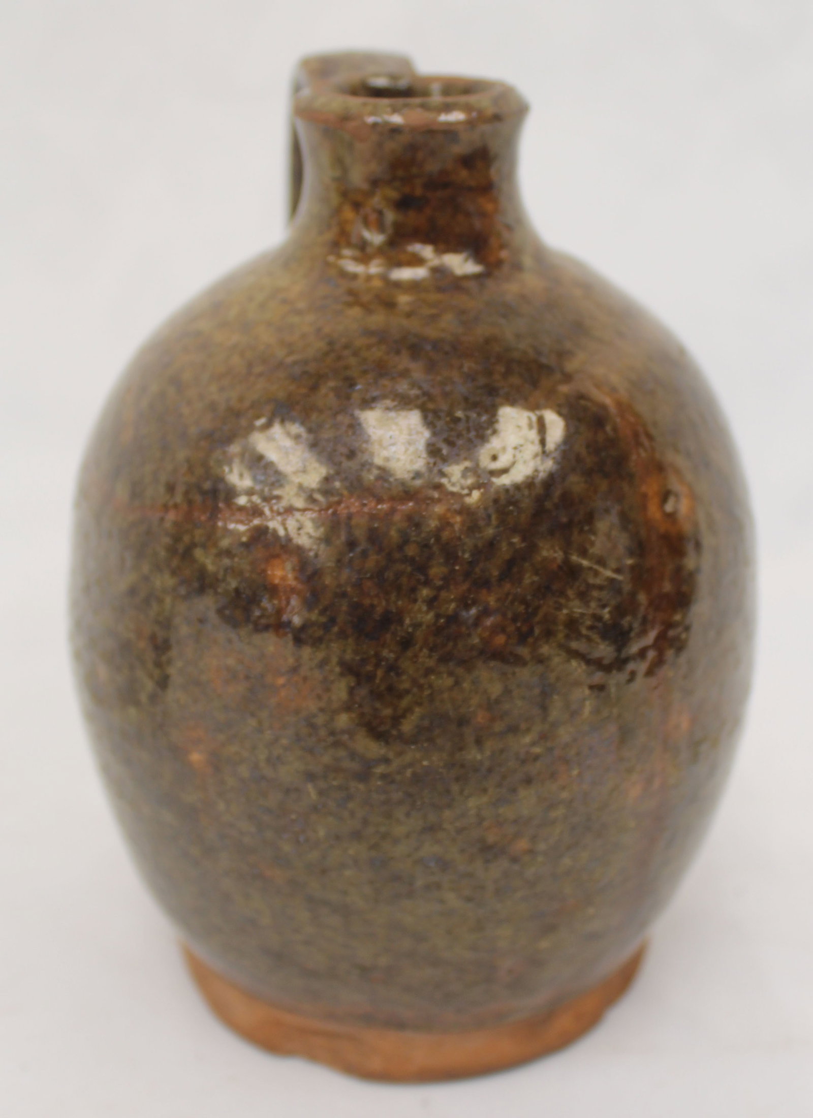 Antique redware small jug - 6" tall (1 of 7)