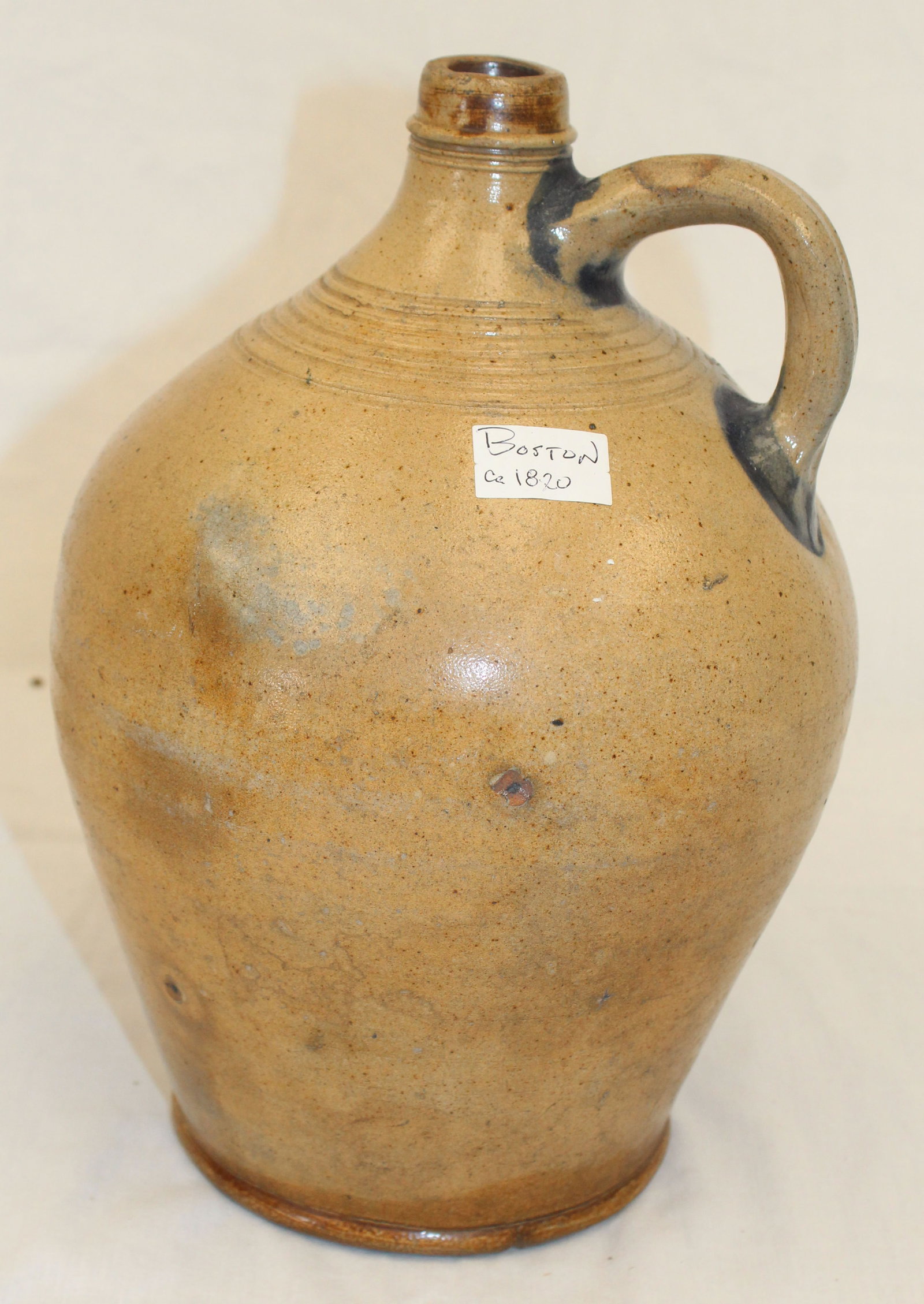 Antique stoneware ovoid jug - 12" tall (1 of 7)