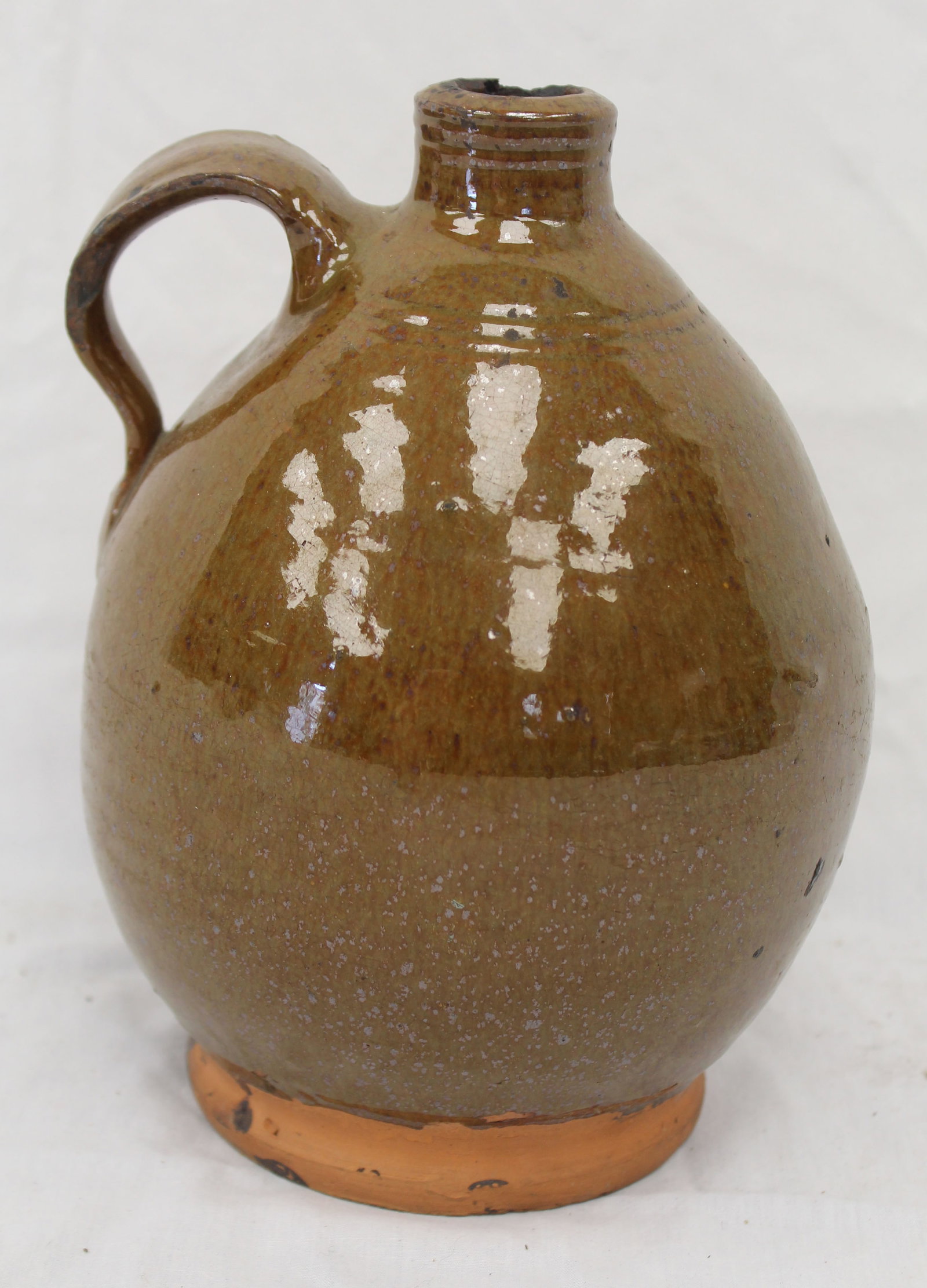 Antique redware jug - 9" tall (1 of 7)