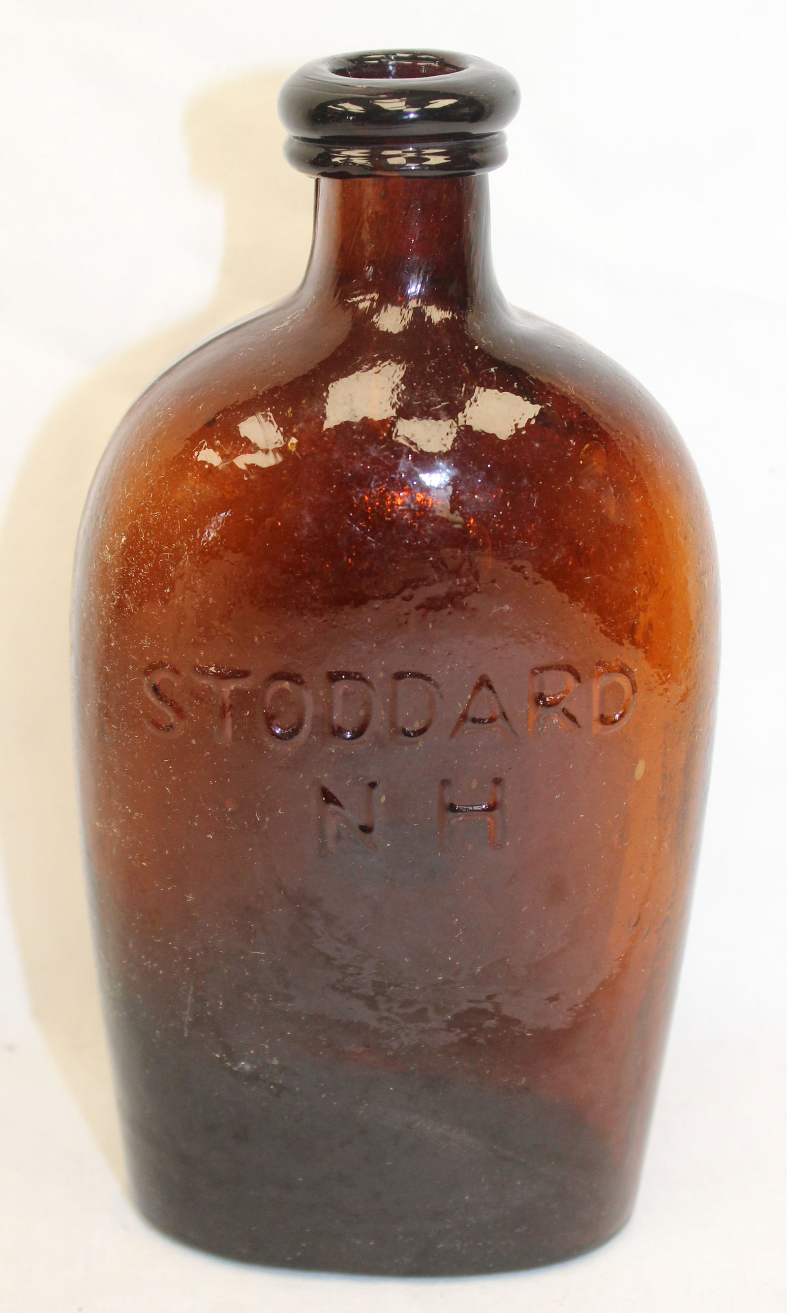 Early amber glass bottle "Stoddard, NH" - 7" tall (1 of 9)