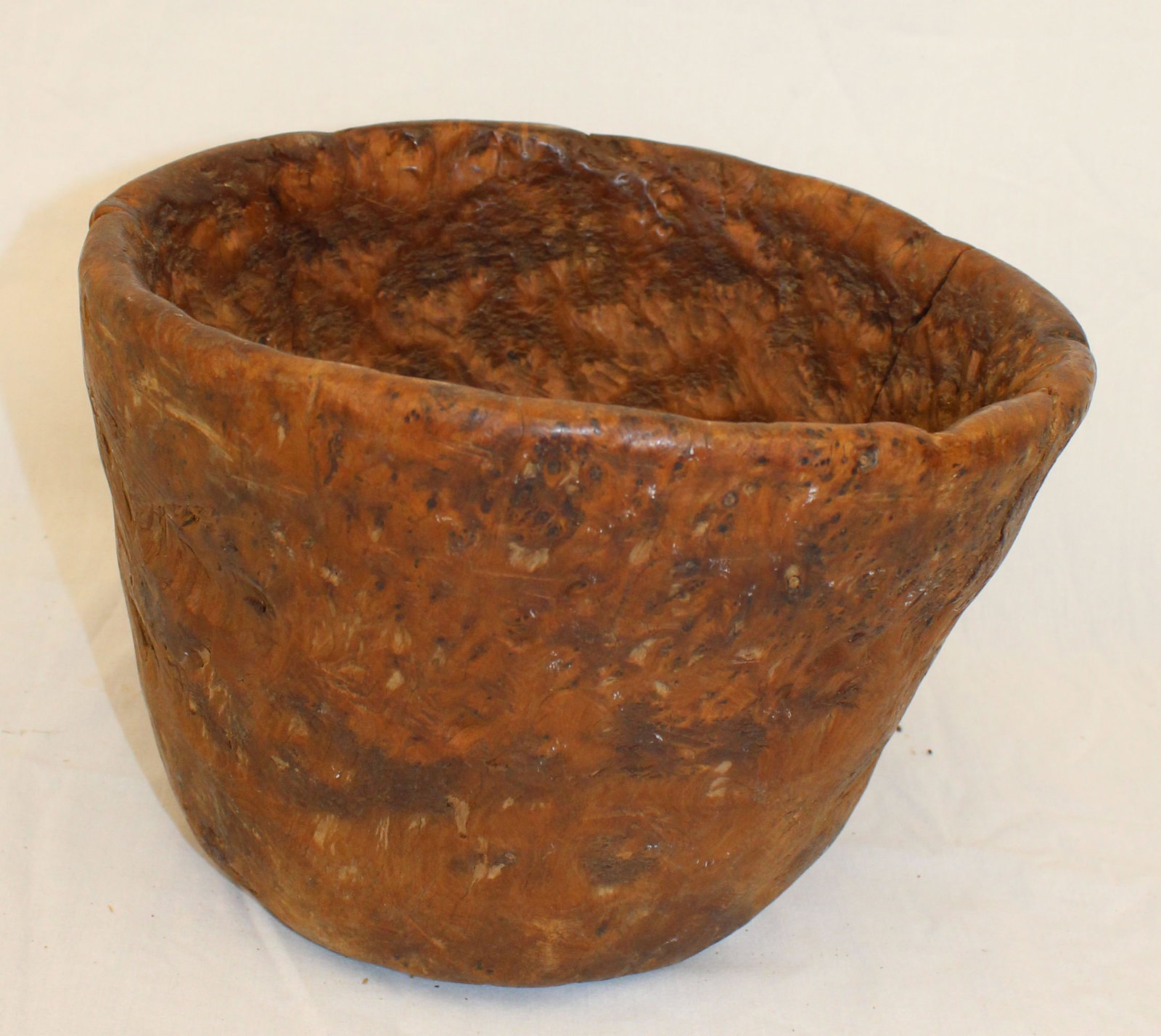 Antique burl bowl - 11" tall x 8" diam (1 of 5)