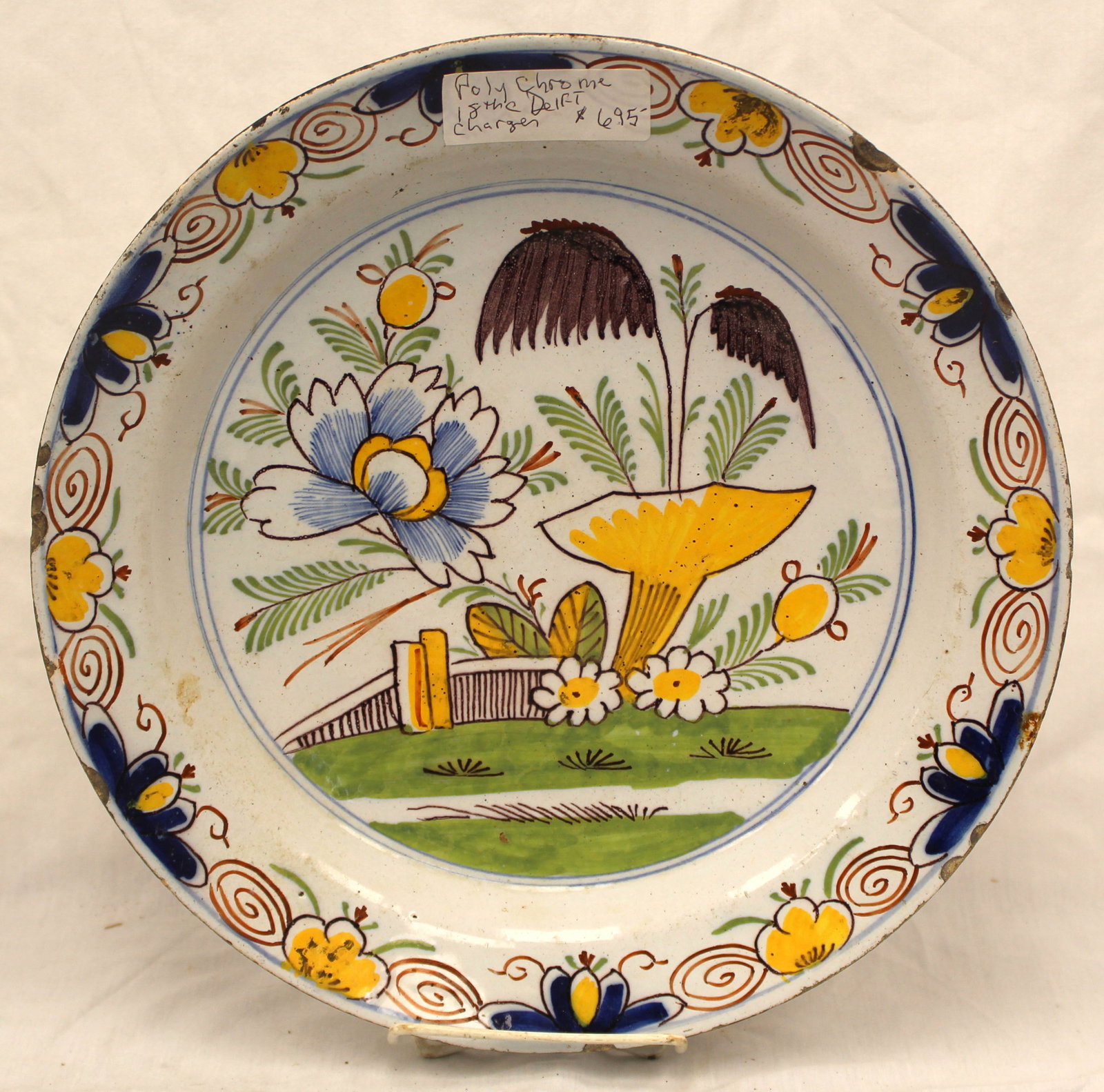 Antique Delft charger - 13" diam (1 of 9)