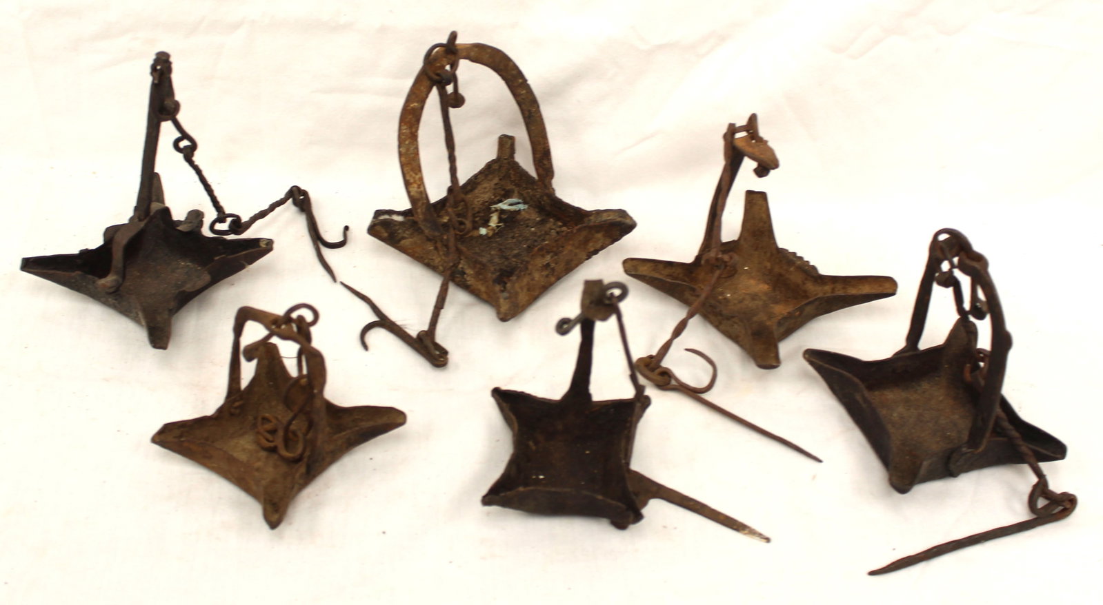 Lot of 6 antique betty lamps (1 of 7)