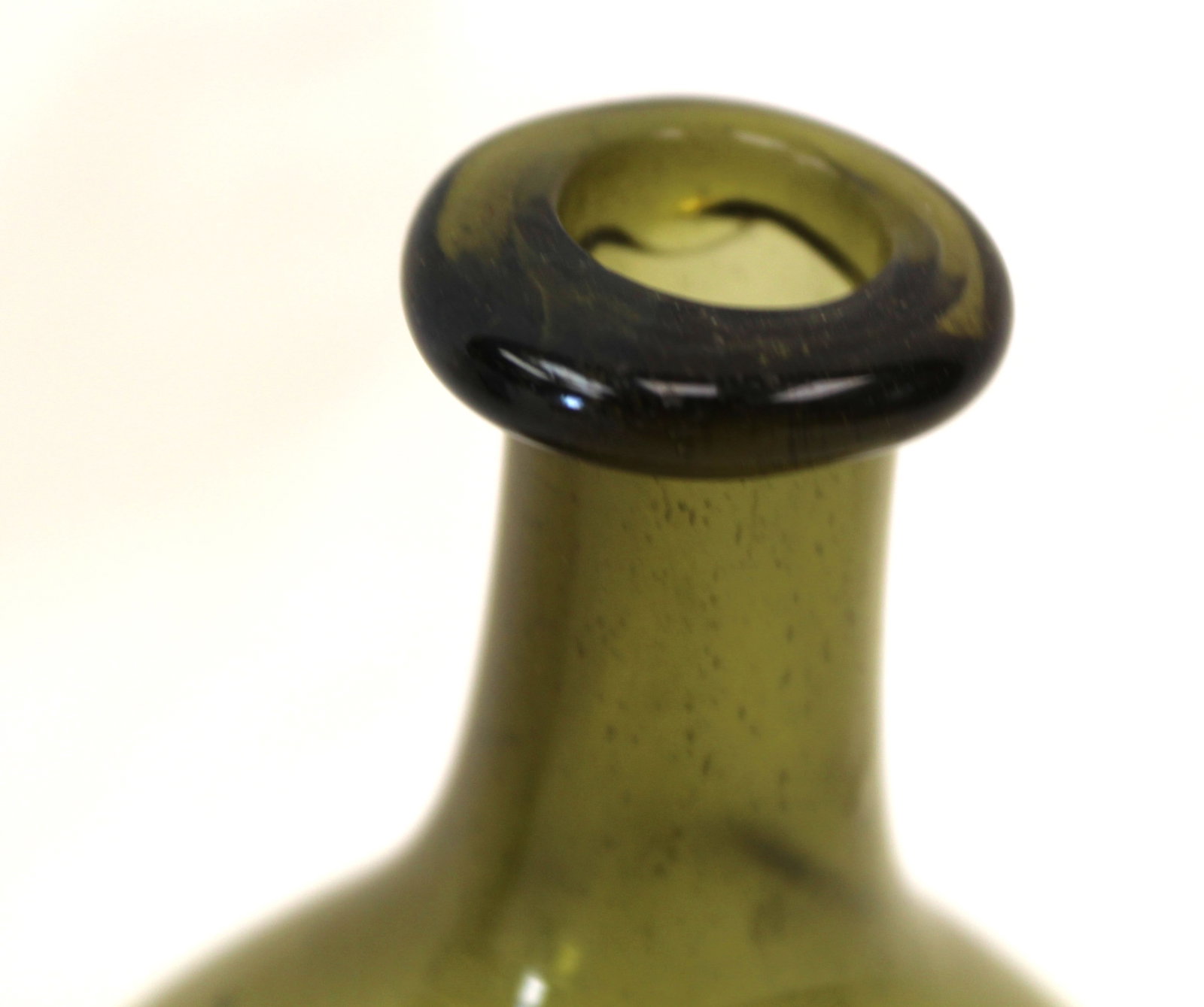 Early green glass small chestnut bottle - 4 1/2" tall - 3