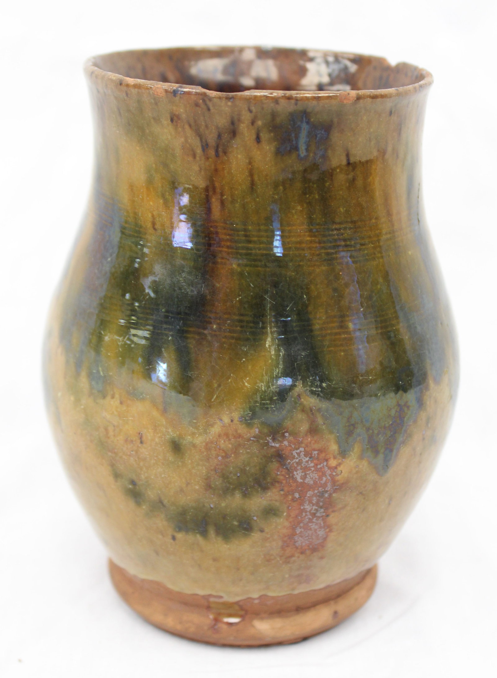 Antique redware jar - 5 1/2" tall (1 of 6)