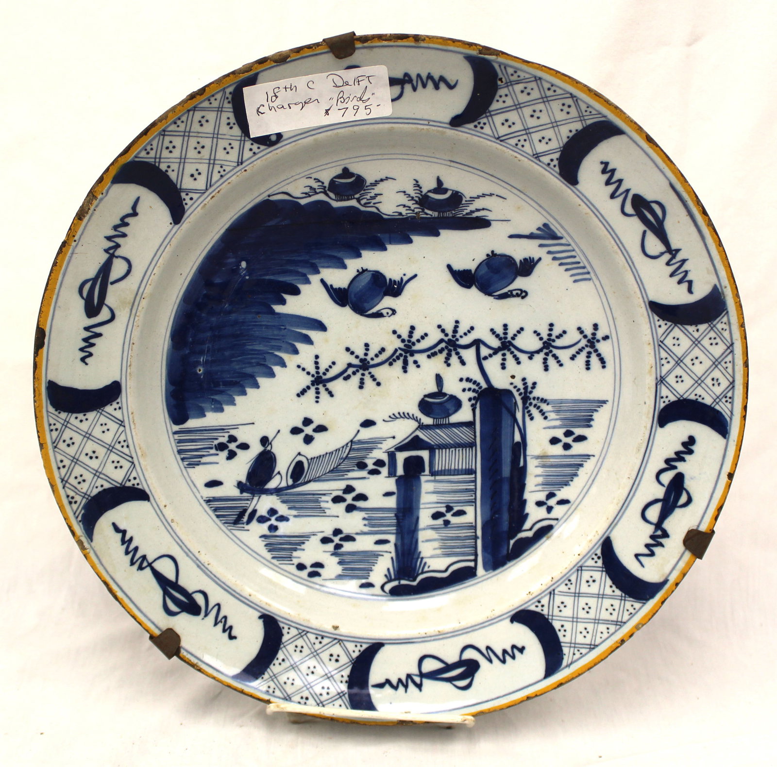Antique Delft blue & white charger - 12" diam (1 of 5)