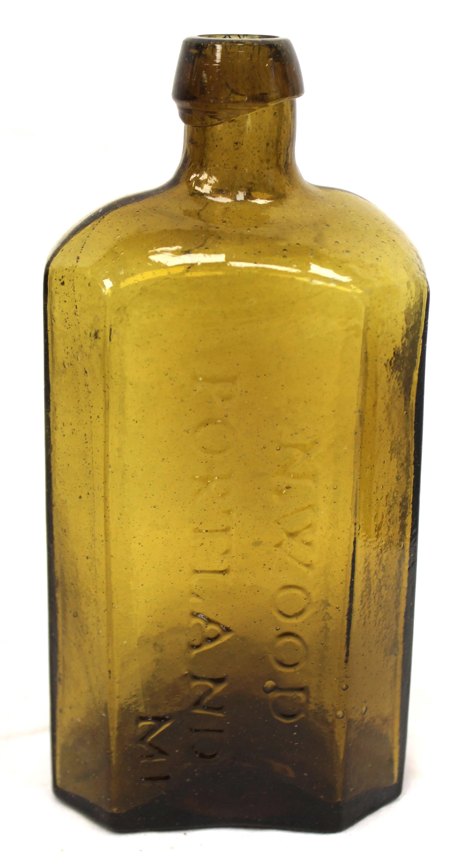 Early green glass bottle "N. Wood Portland, ME" - 7" tall (1 of 10)