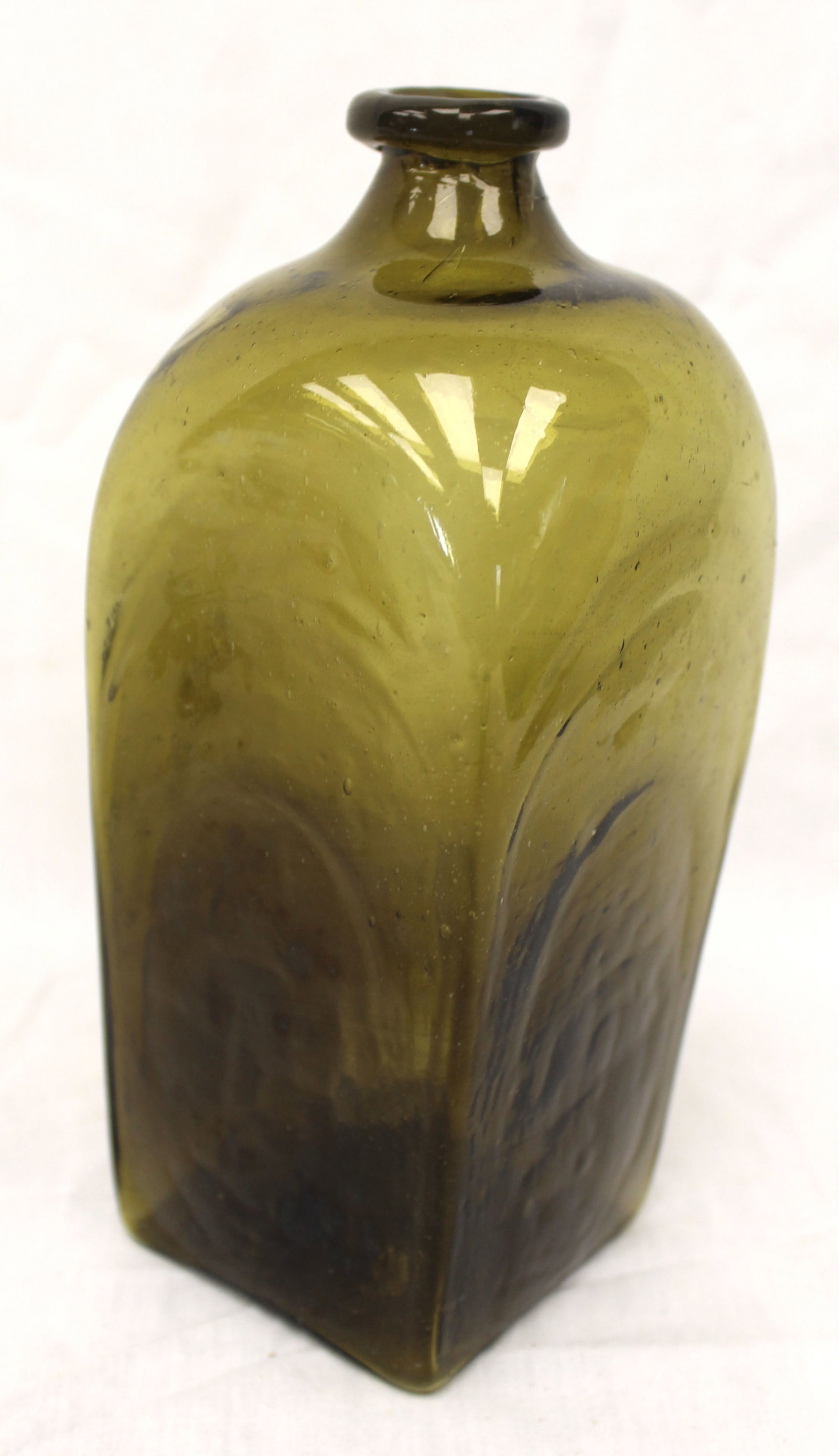 Early green glass gin bottle - 8 1/2" tall (1 of 5)