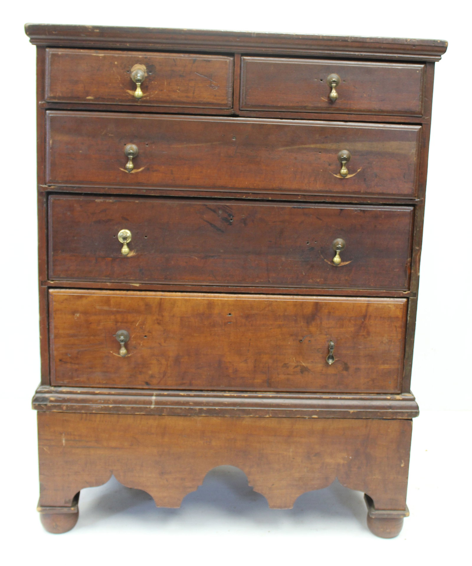 18thC Wm & Mary chest on frame - 50" tall x 38"x18" (1 of 13)
